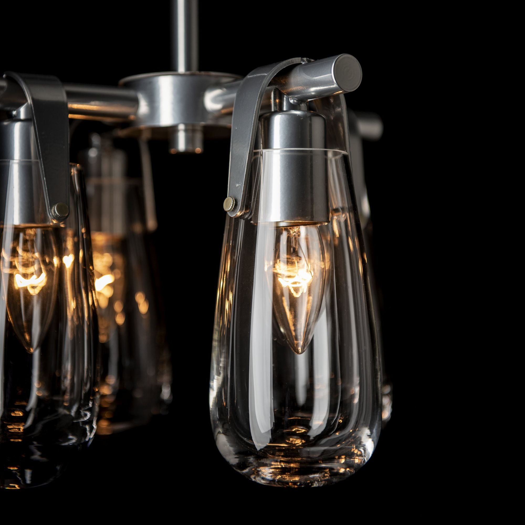 Eos Semi-Flush/Pendant 4-Light Clear Glass (ZM) in Sterling
