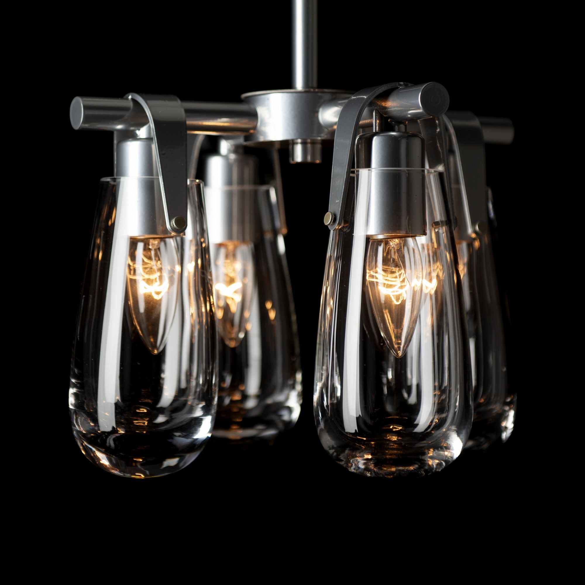 Eos Semi-Flush/Pendant 4-Light Clear Glass (ZM) in Sterling