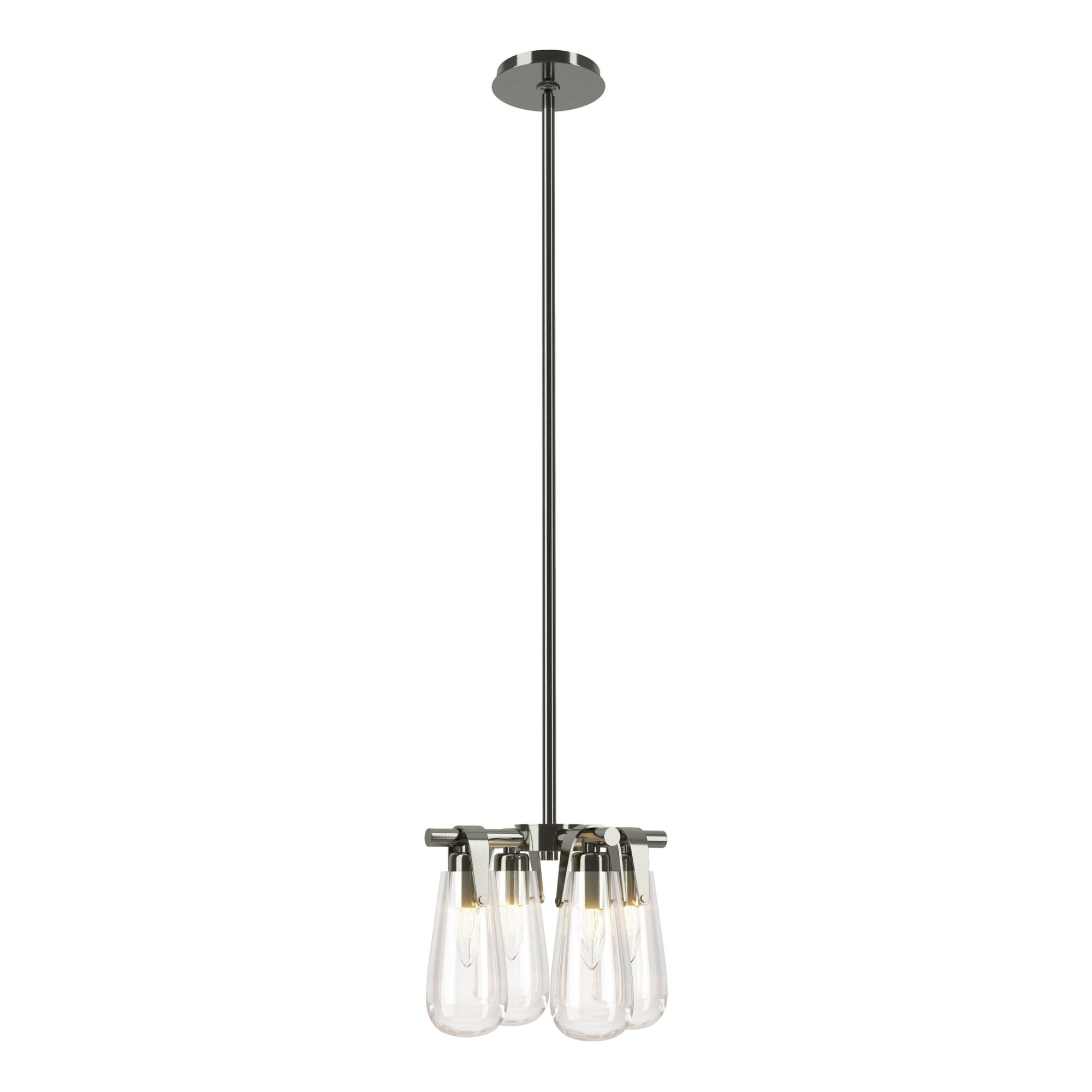 Eos Semi-Flush/Pendant 4-Light Clear Glass (ZM) in Sterling