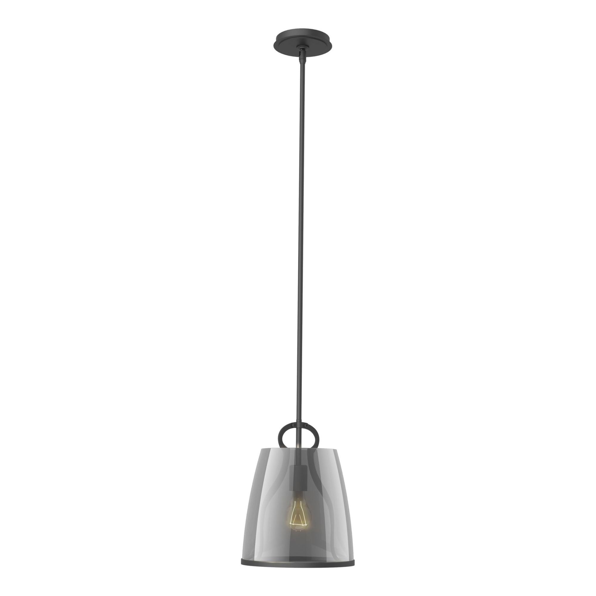 Caliper Pendant 1-Light Plated Smoke Glass (PS) in Black