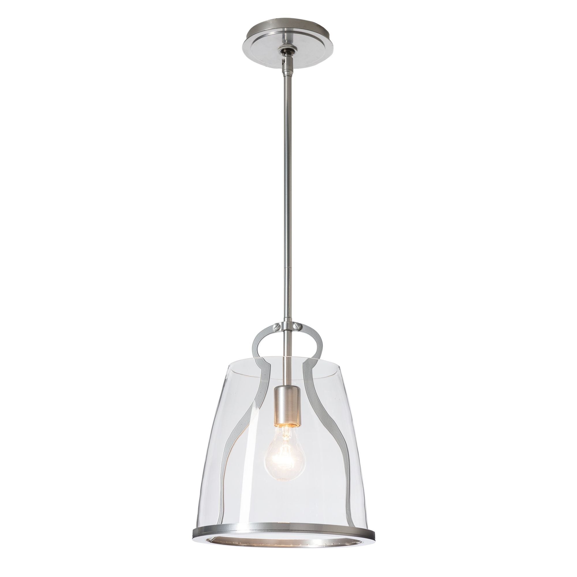 Caliper Pendant 1-Light Clear Glass (ZM) in Sterling