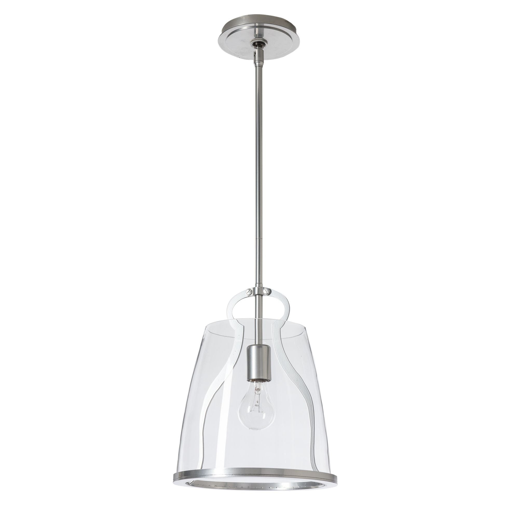 Caliper Pendant 1-Light Clear Glass (ZM) in Sterling