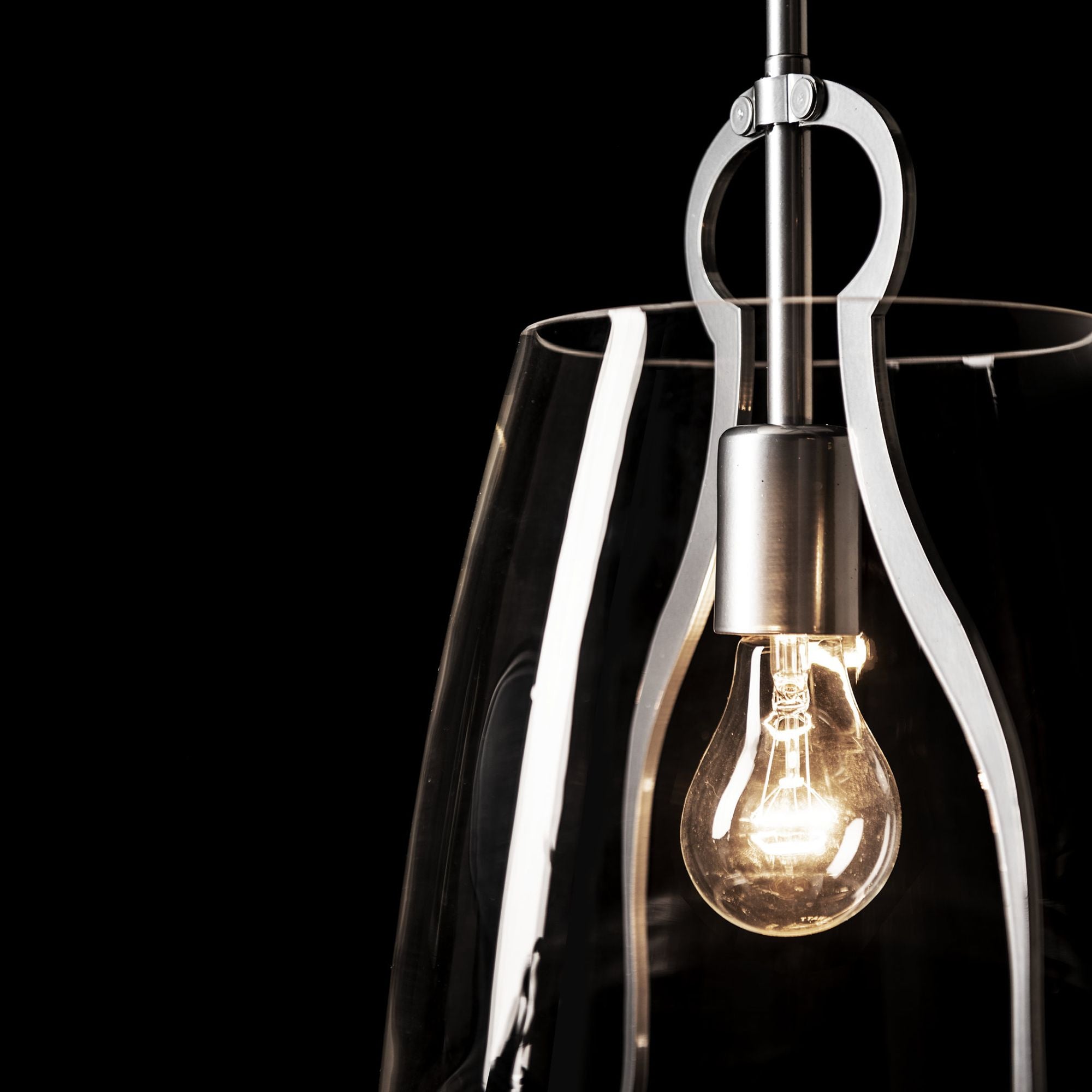 Caliper Pendant 1-Light Clear Glass (ZM) in Sterling