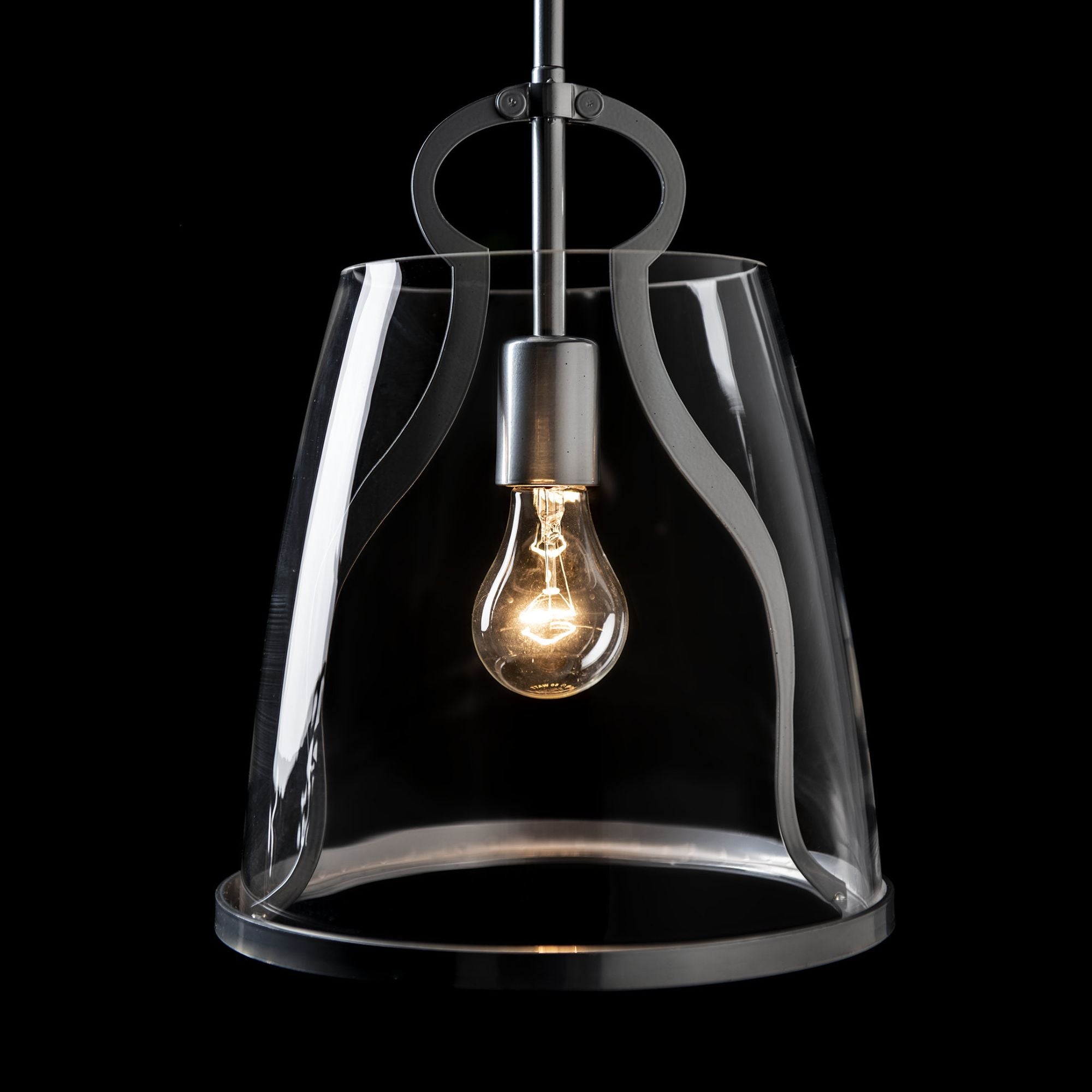 Caliper Pendant 1-Light Clear Glass (ZM) in Sterling