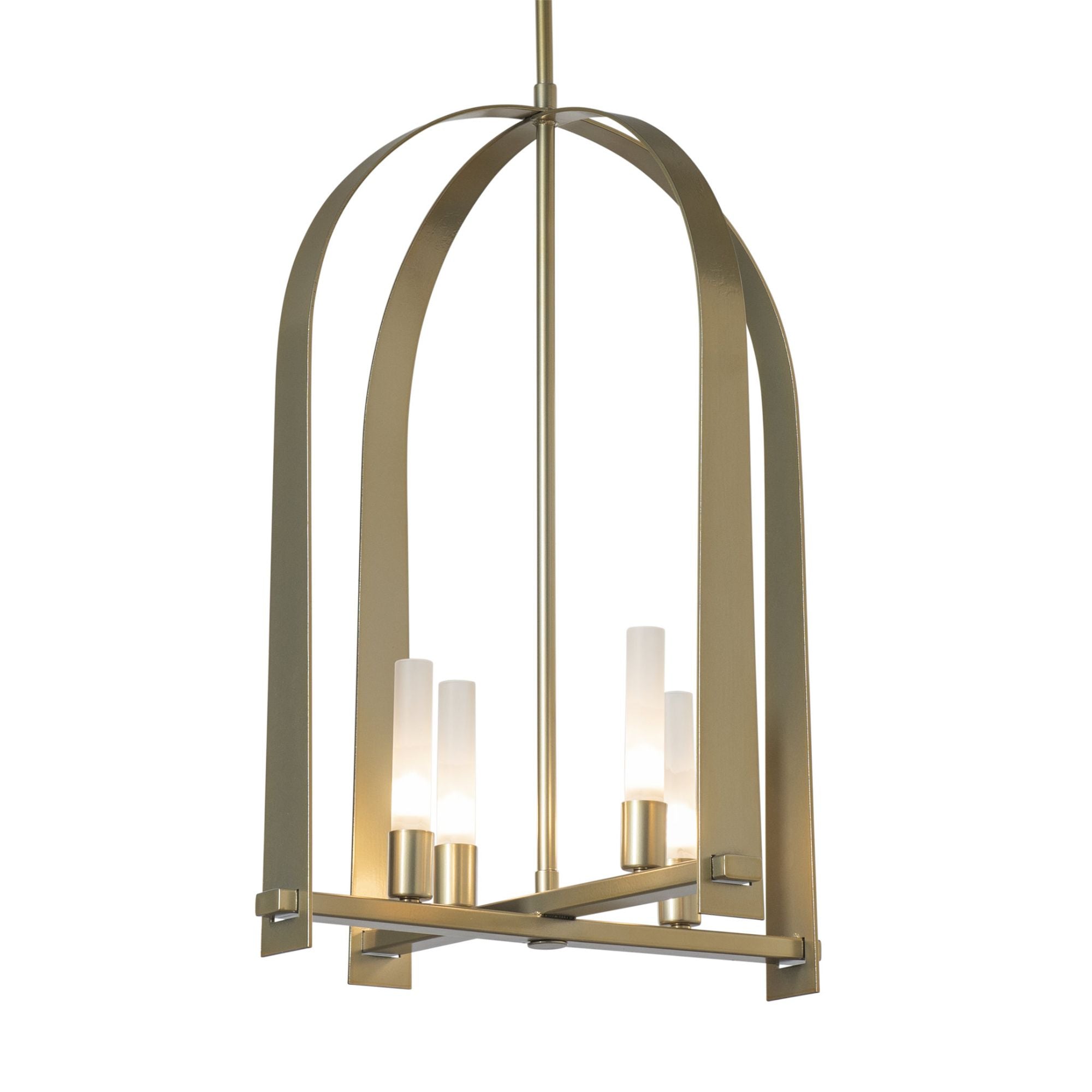 Triomphe 4-Light Pendant 4-Light Frosted Glass (FD) in Modern Brass