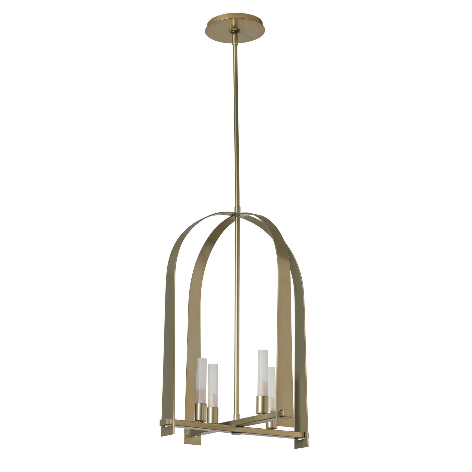 Triomphe 4-Light Pendant 4-Light Frosted Glass (FD) in Modern Brass
