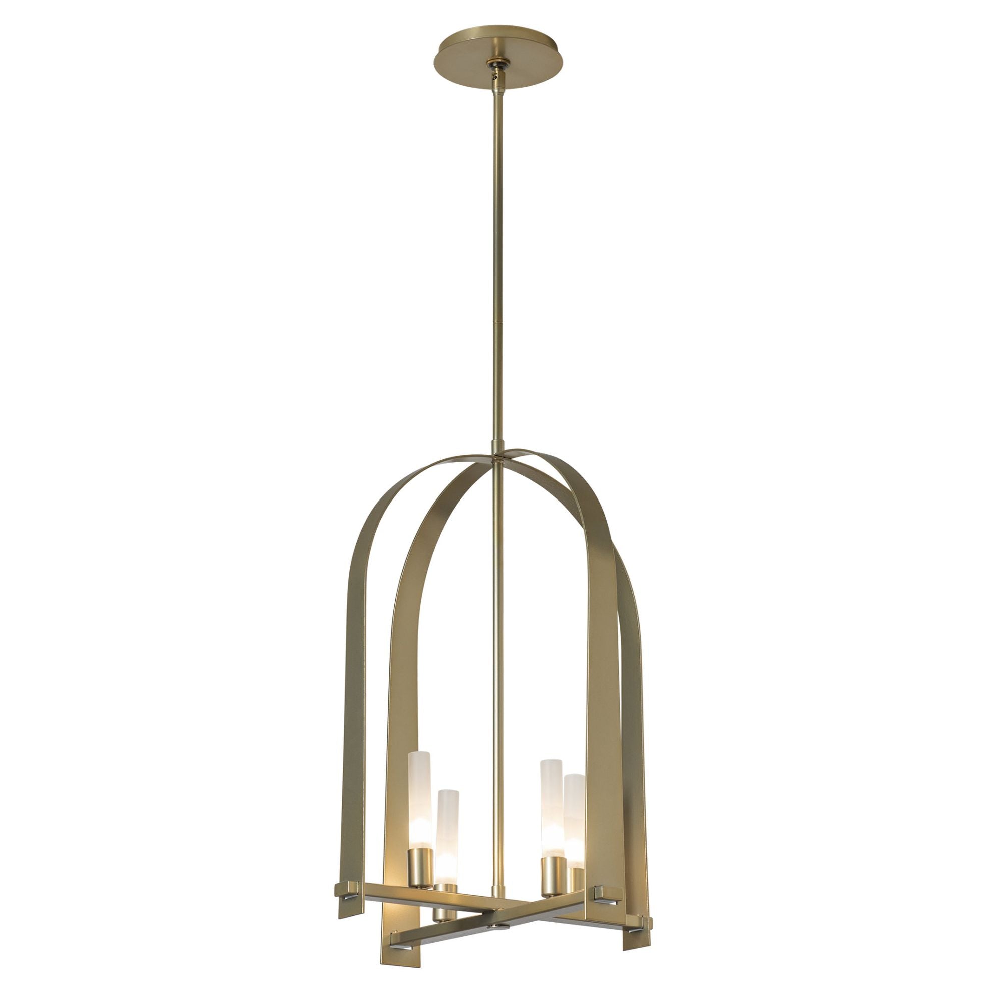 Triomphe 4-Light Pendant 4-Light Frosted Glass (FD) in Modern Brass