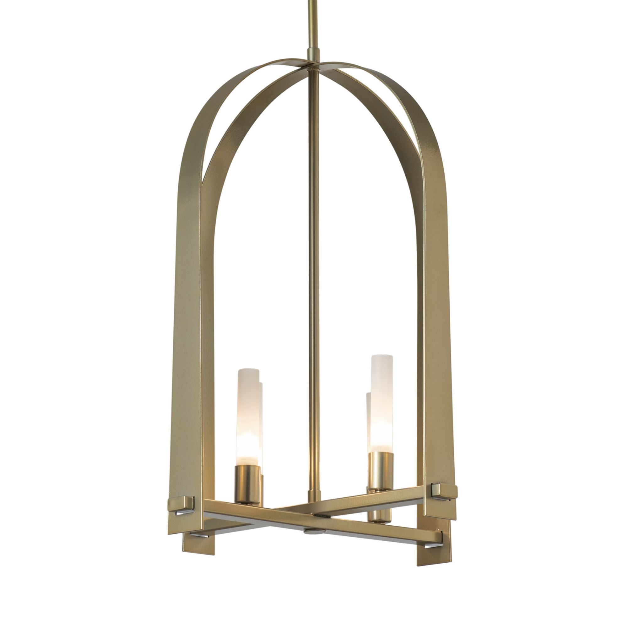 Triomphe 4-Light Pendant 4-Light Frosted Glass (FD) in Modern Brass