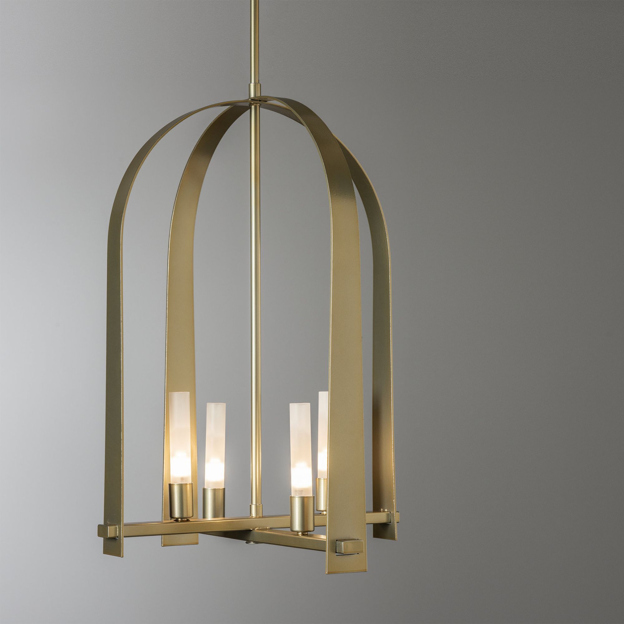 Triomphe 4-Light Pendant 4-Light Frosted Glass (FD) in Modern Brass