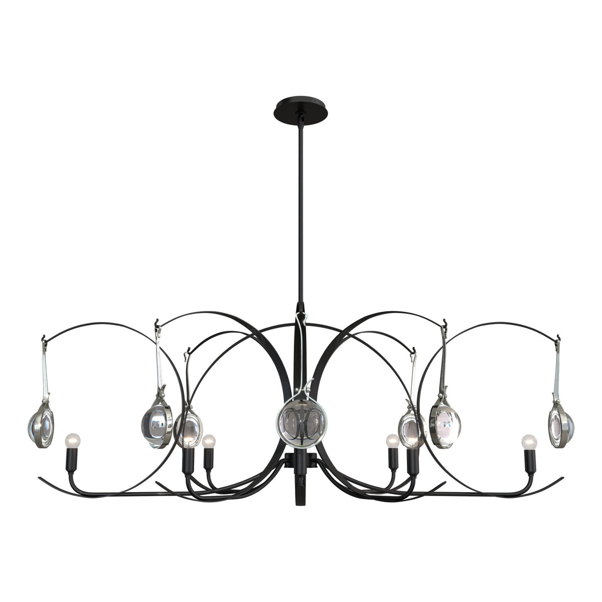 Optic 8-Light Oval Pendant 8-Light Sterling Accent Clear Glass (ZM) in ...