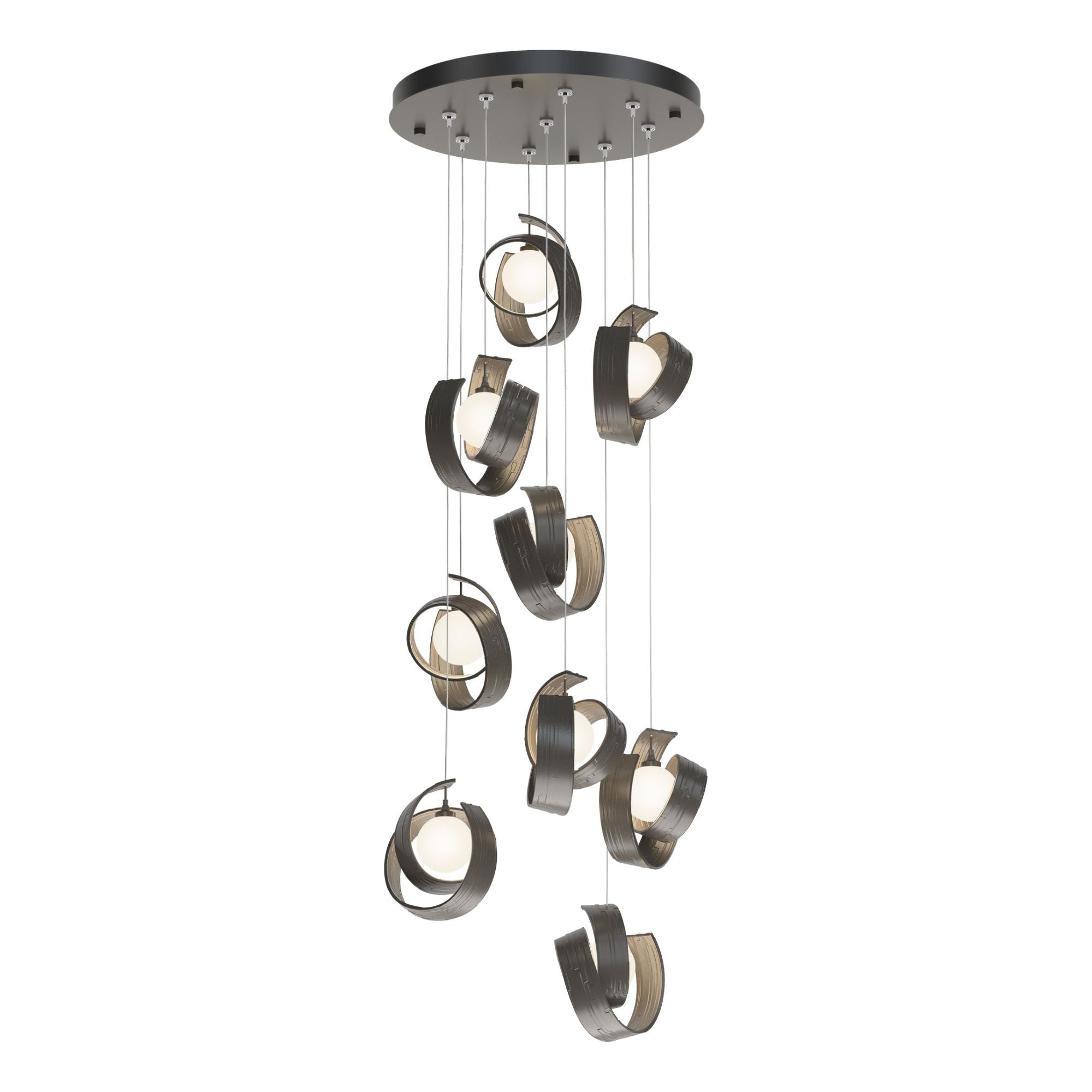 Riza 9-Light Pendant 9-Light Opal Glass (GG) in Dark Smoke