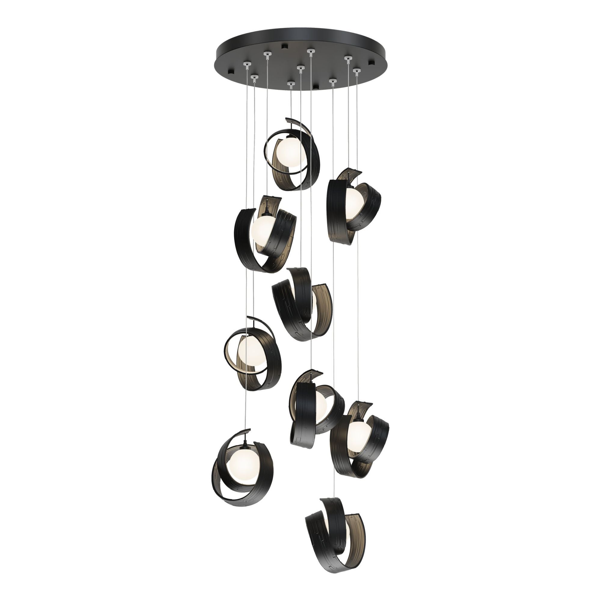 Riza 9-Light Pendant 9-Light Opal Glass (GG) in Black