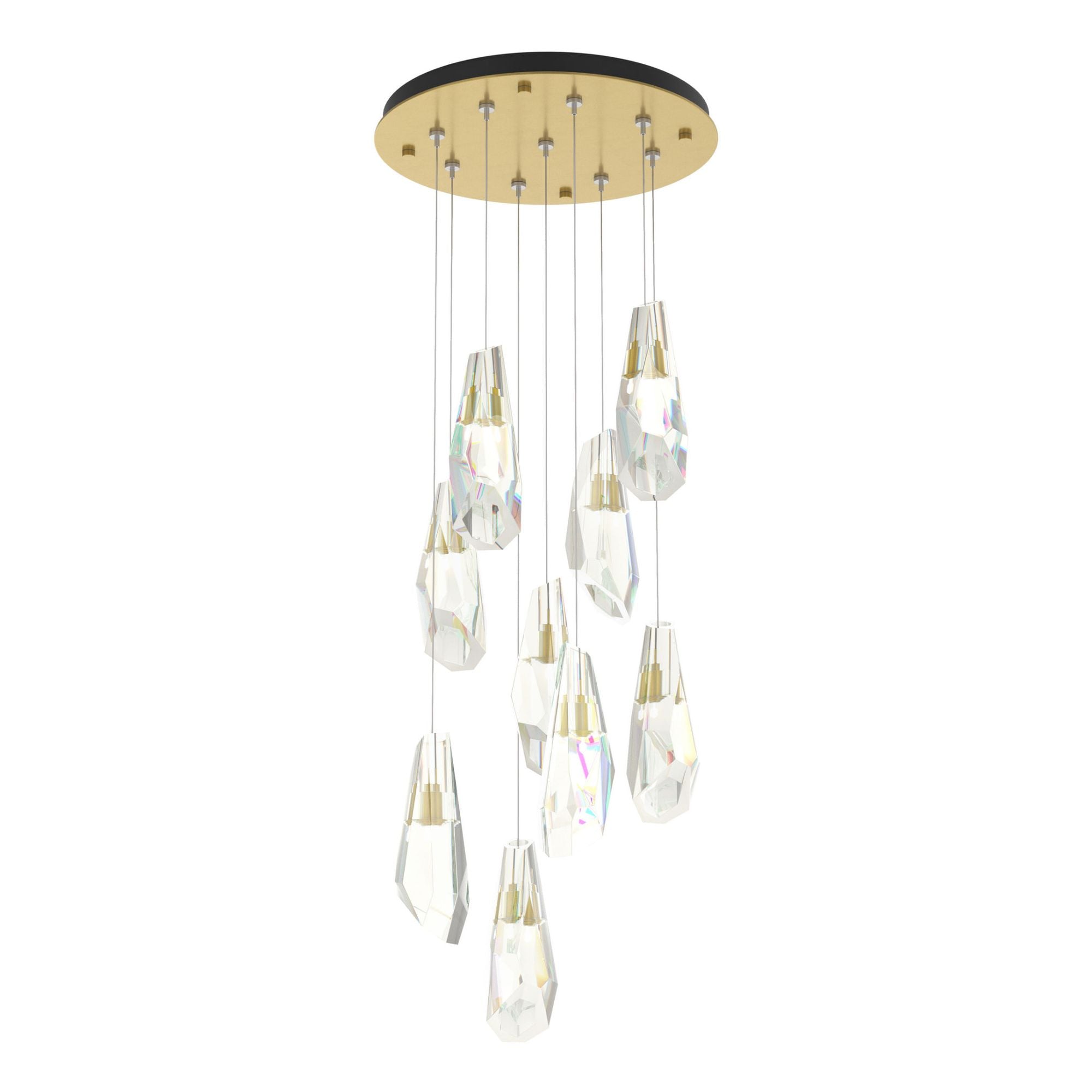 Luma 9-Light Large Crystal Pendant 9-Light Crystal in Modern Brass
