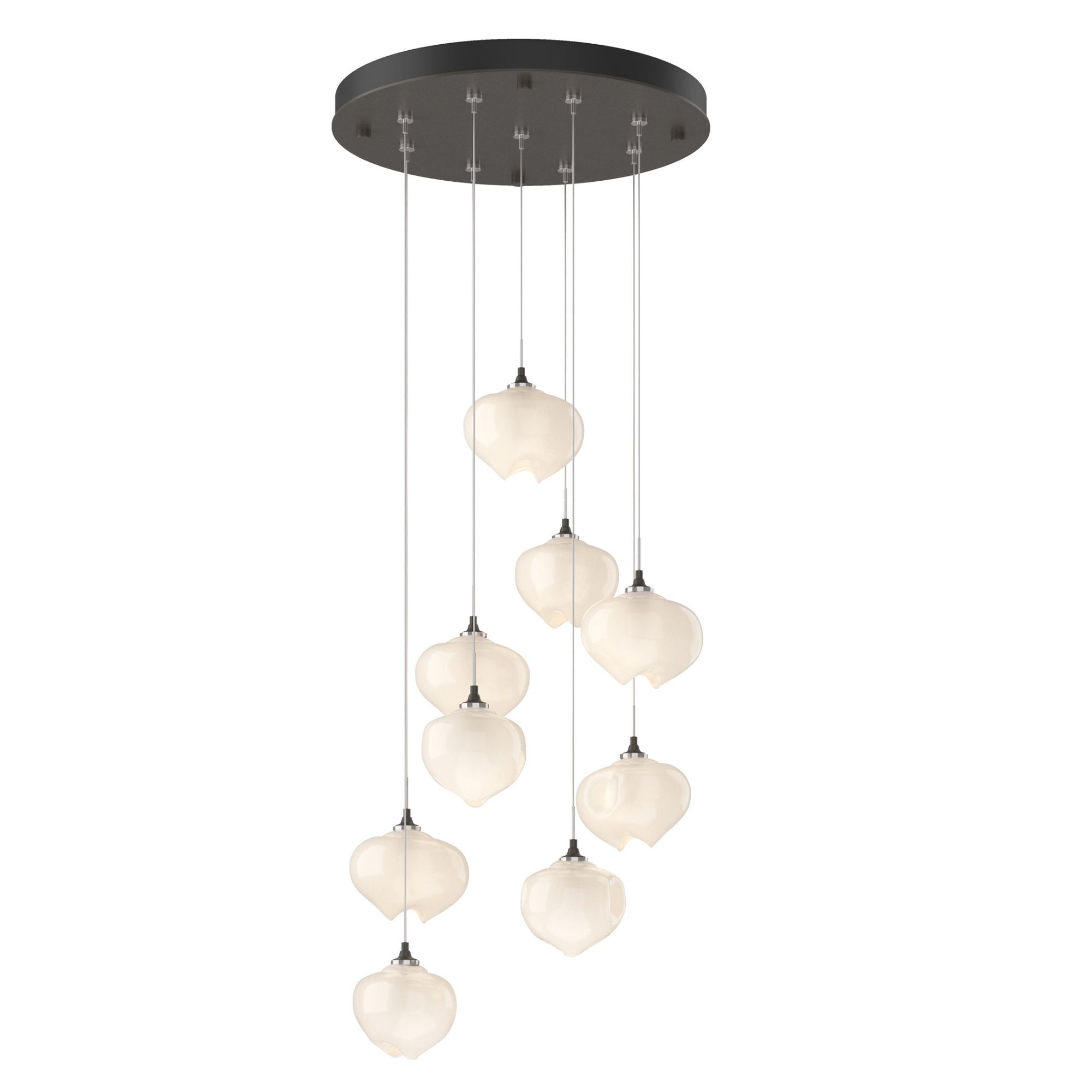 Ume 9-Light Pendant 9-Light Frosted Glass (FD) in Dark Smoke
