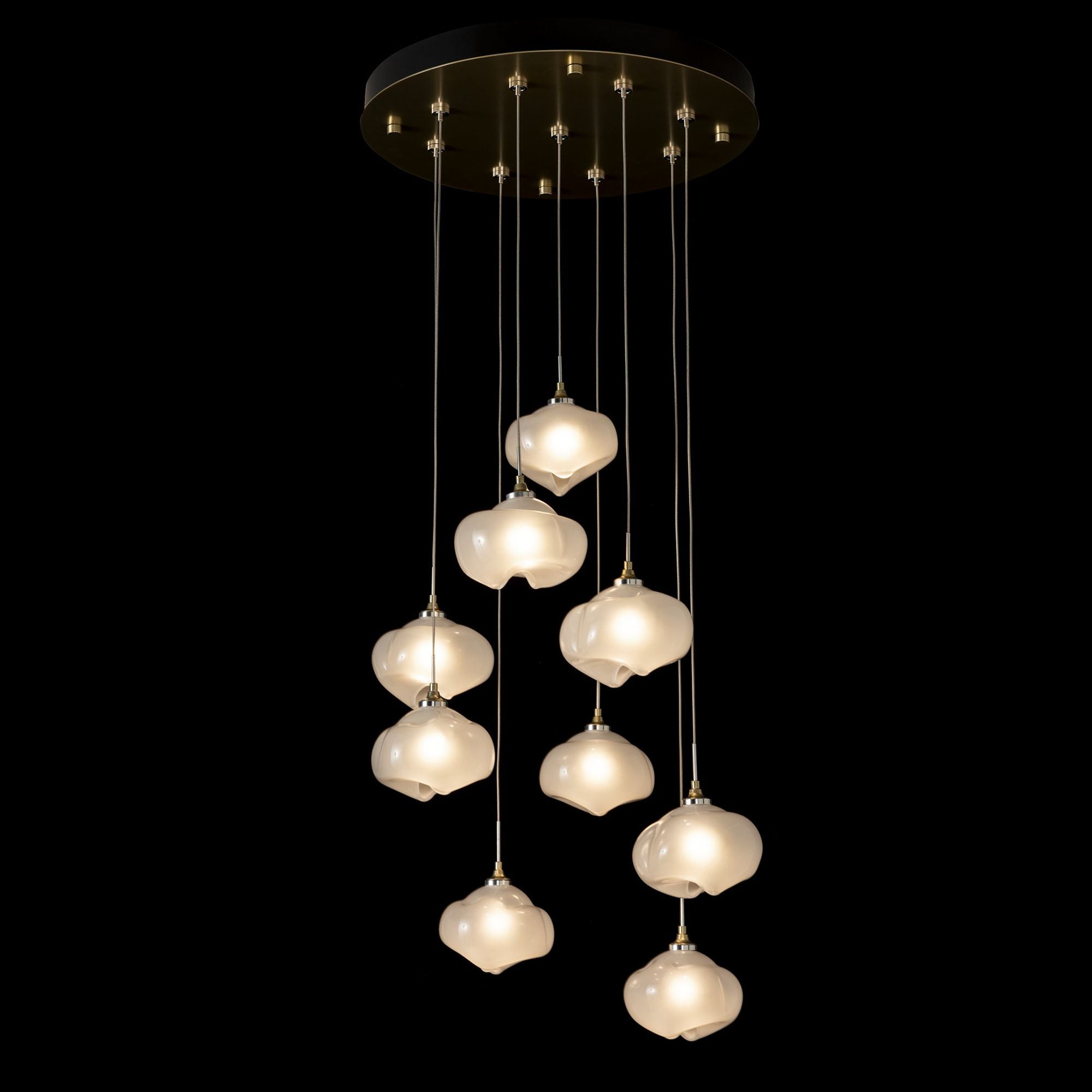 Ume 9-Light Pendant 9-Light Frosted Glass (FD) in Modern Brass