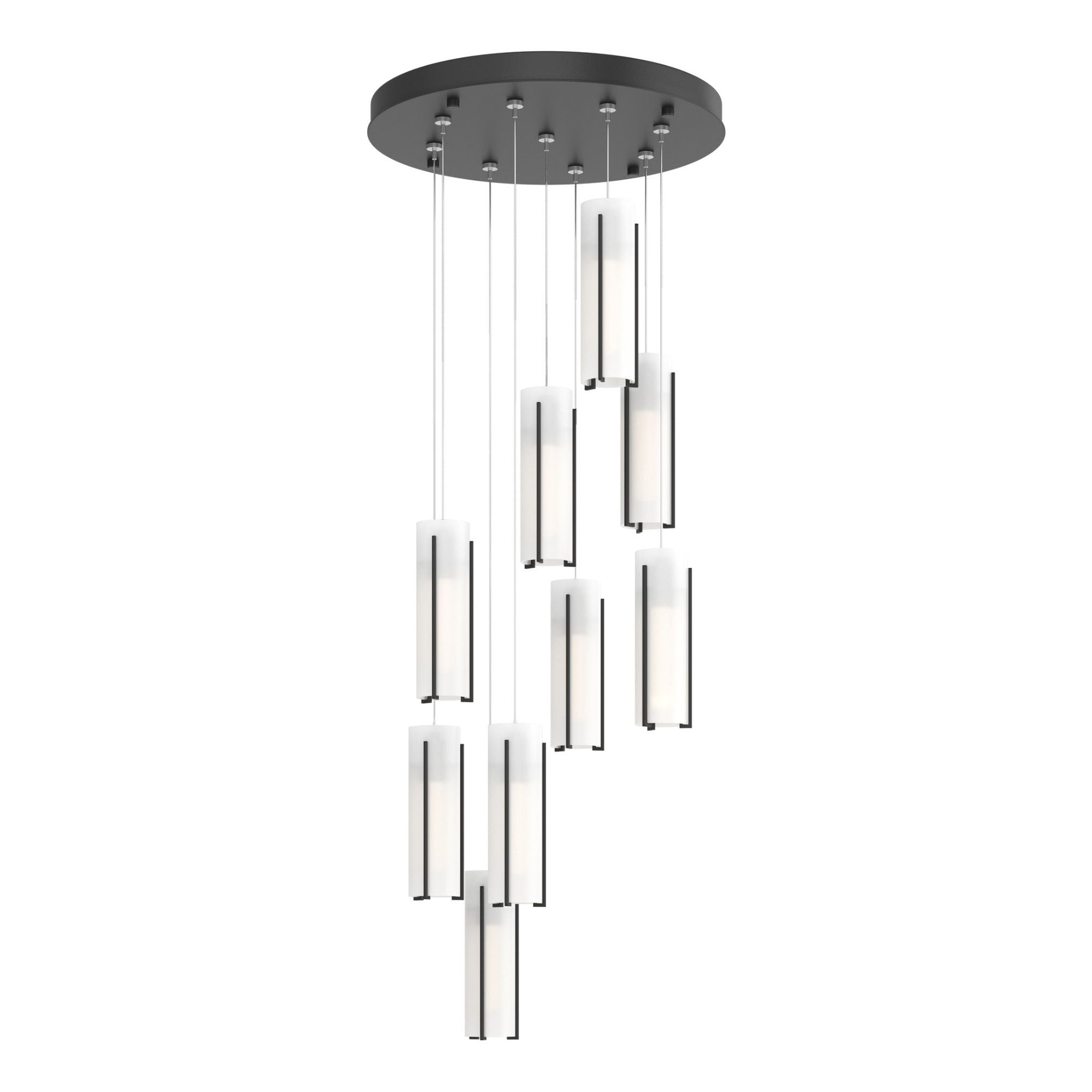 Exos Glass 9-Light Pendant 9-Light Opal Glass (GG) in Black