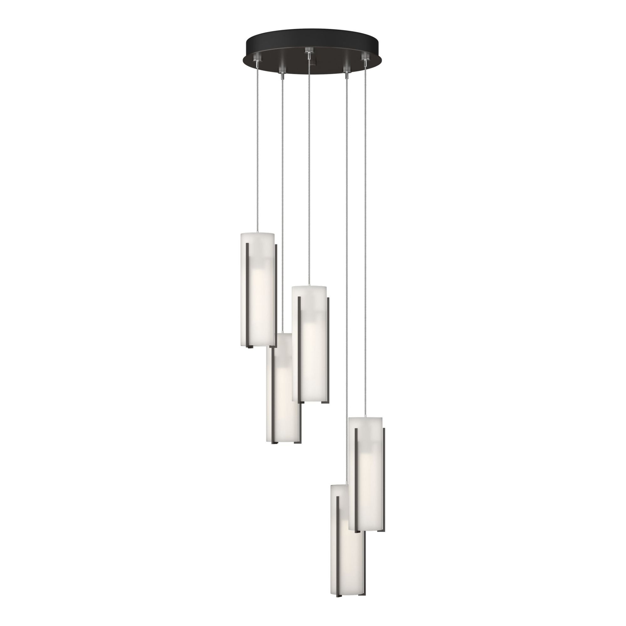 Exos Glass 5-Light Pendant 5-Light Opal Glass (GG) in Oil Rubbed Bronze