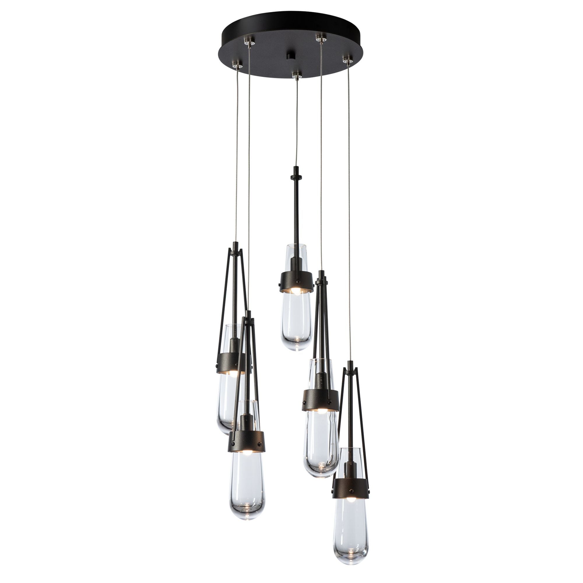 Link 5-Light Clear Glass Pendant 5-Light Clear Glass (ZM) in Oil Rubbed Bronze