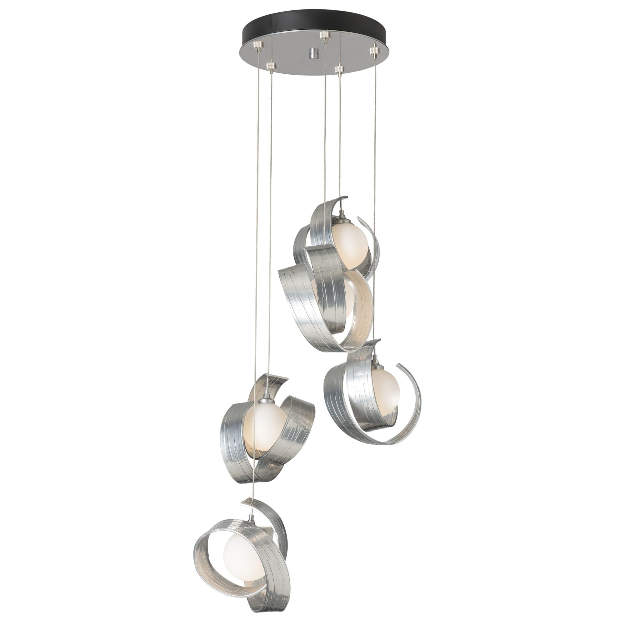 Riza 5-Light Pendant 5-Light Opal Glass (GG) in Sterling
