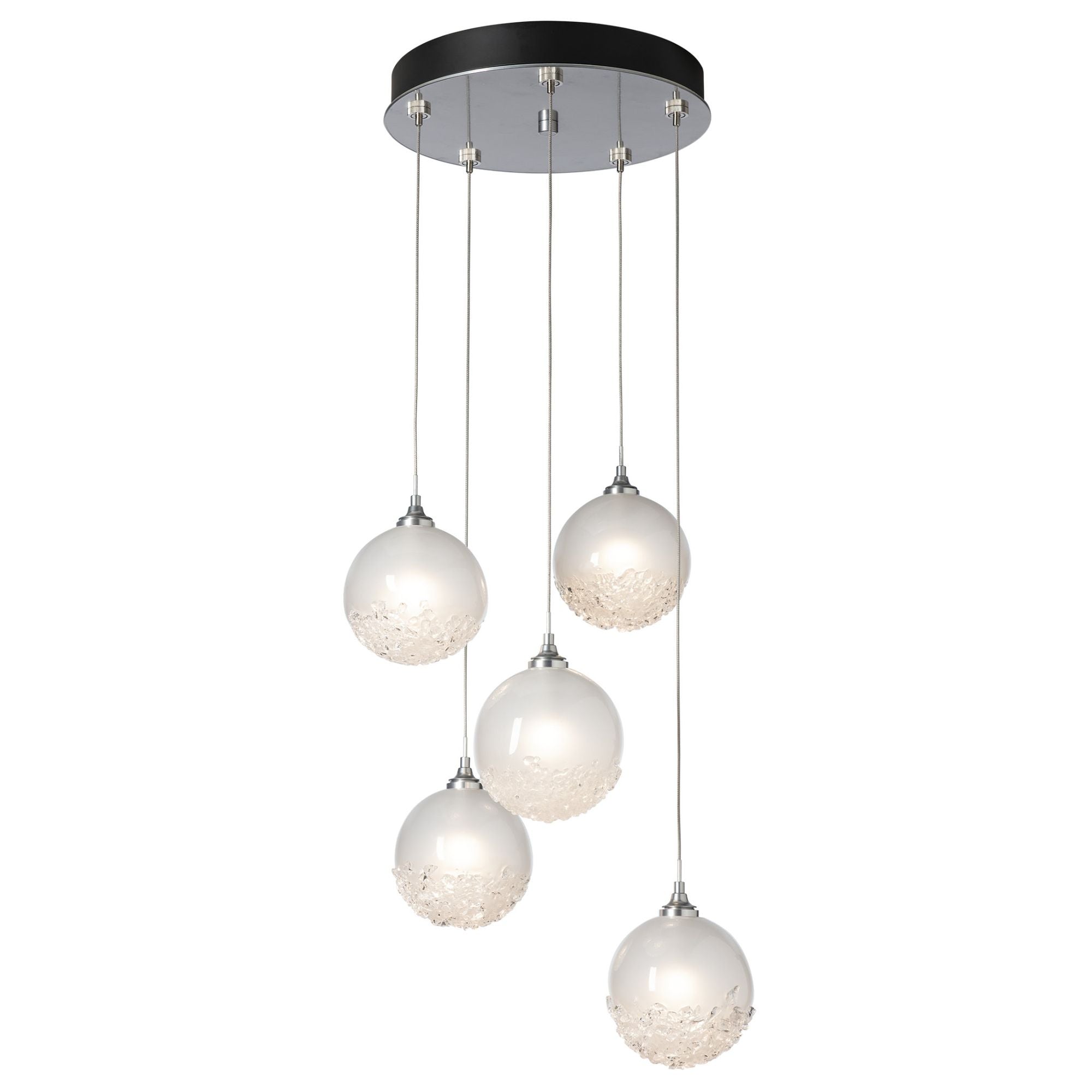 Fritz Globe 5-Light Pendant 5-Light Frosted Glass (FD) in Sterling