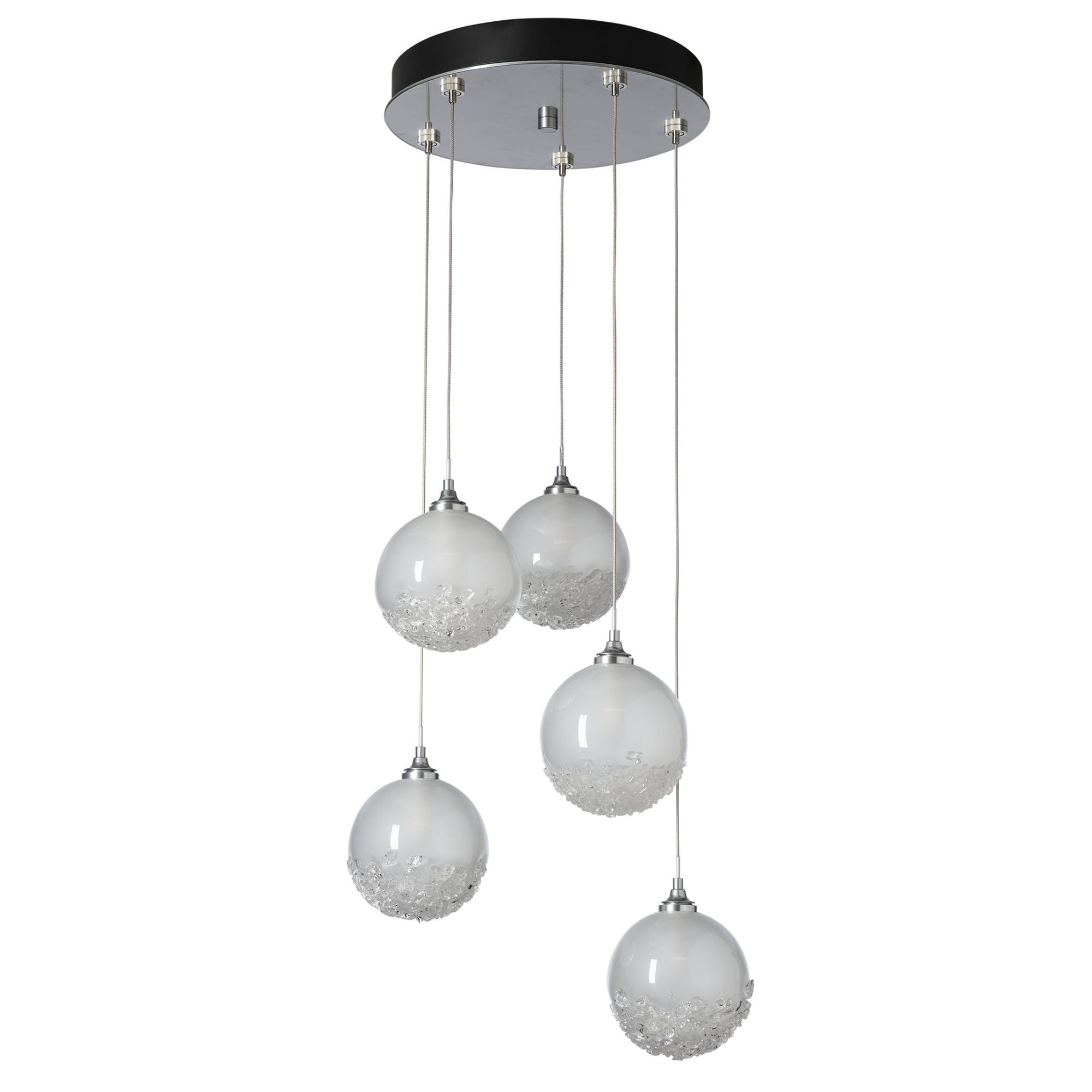 Fritz Globe 5-Light Pendant 5-Light Frosted Glass (FD) in Sterling