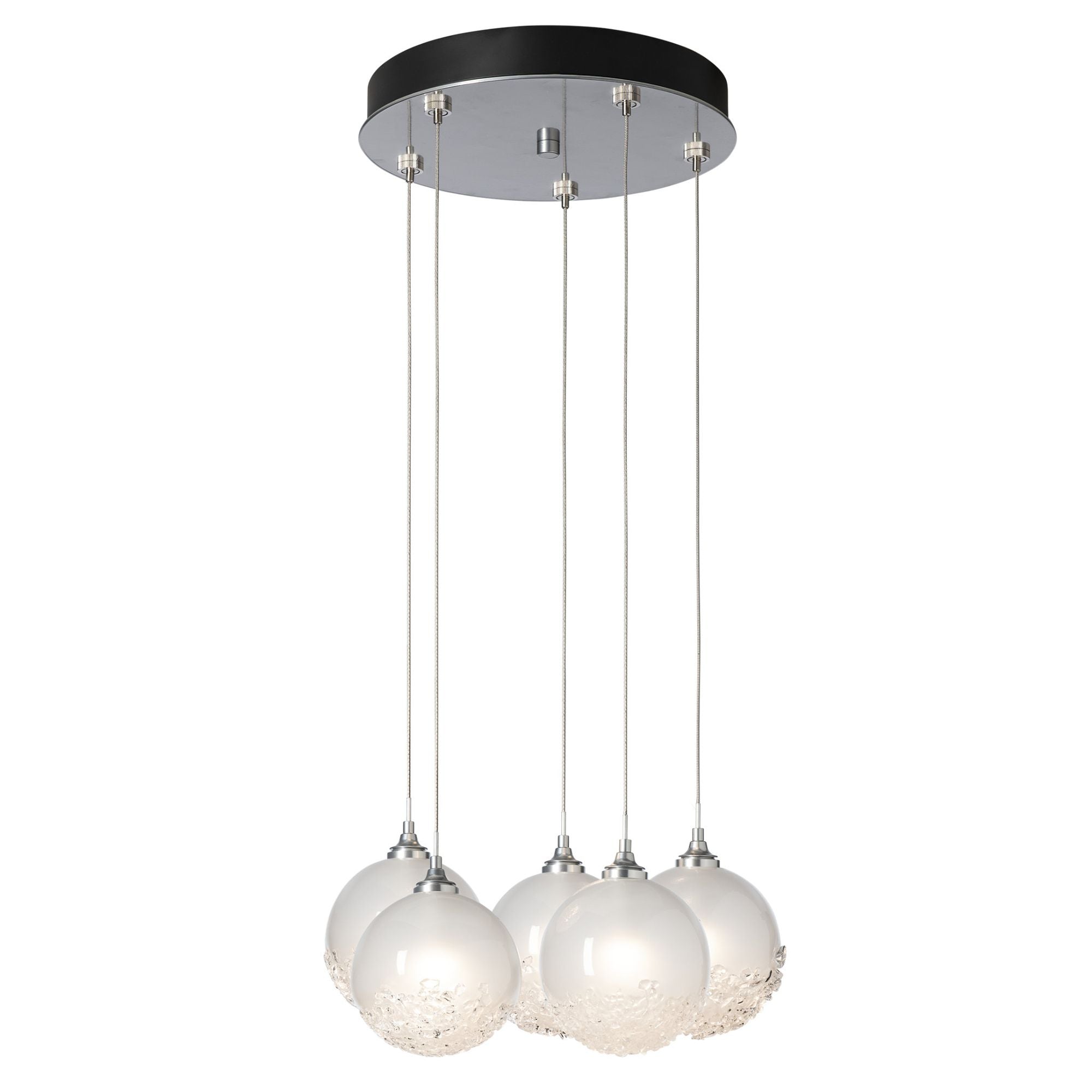 Fritz Globe 5-Light Pendant 5-Light Frosted Glass (FD) in Sterling