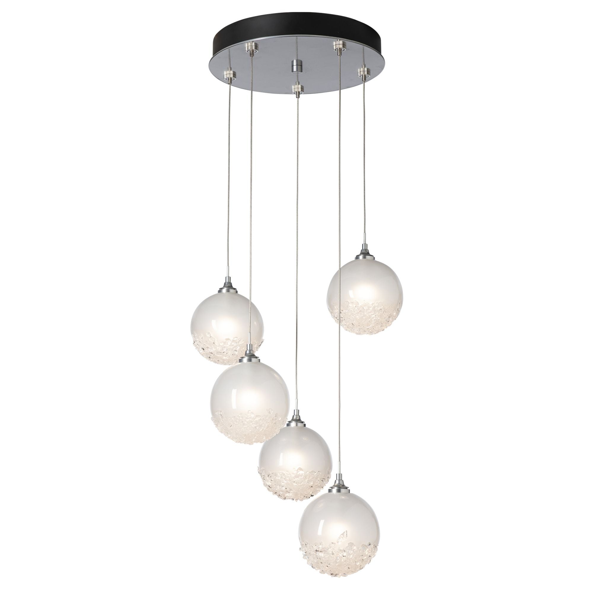Fritz Globe 5-Light Pendant 5-Light Frosted Glass (FD) in Sterling