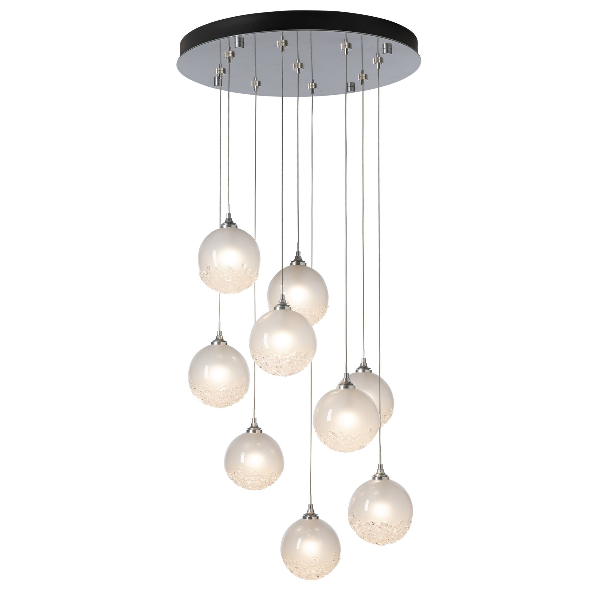 Fritz Globe 9-Light Pendant 9-Light Frosted Glass (FD) in Sterling