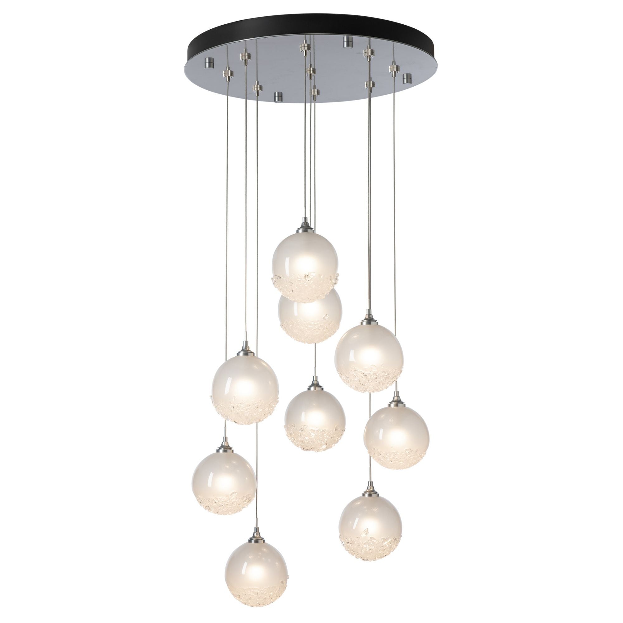 Fritz Globe 9-Light Pendant 9-Light Frosted Glass (FD) in Sterling
