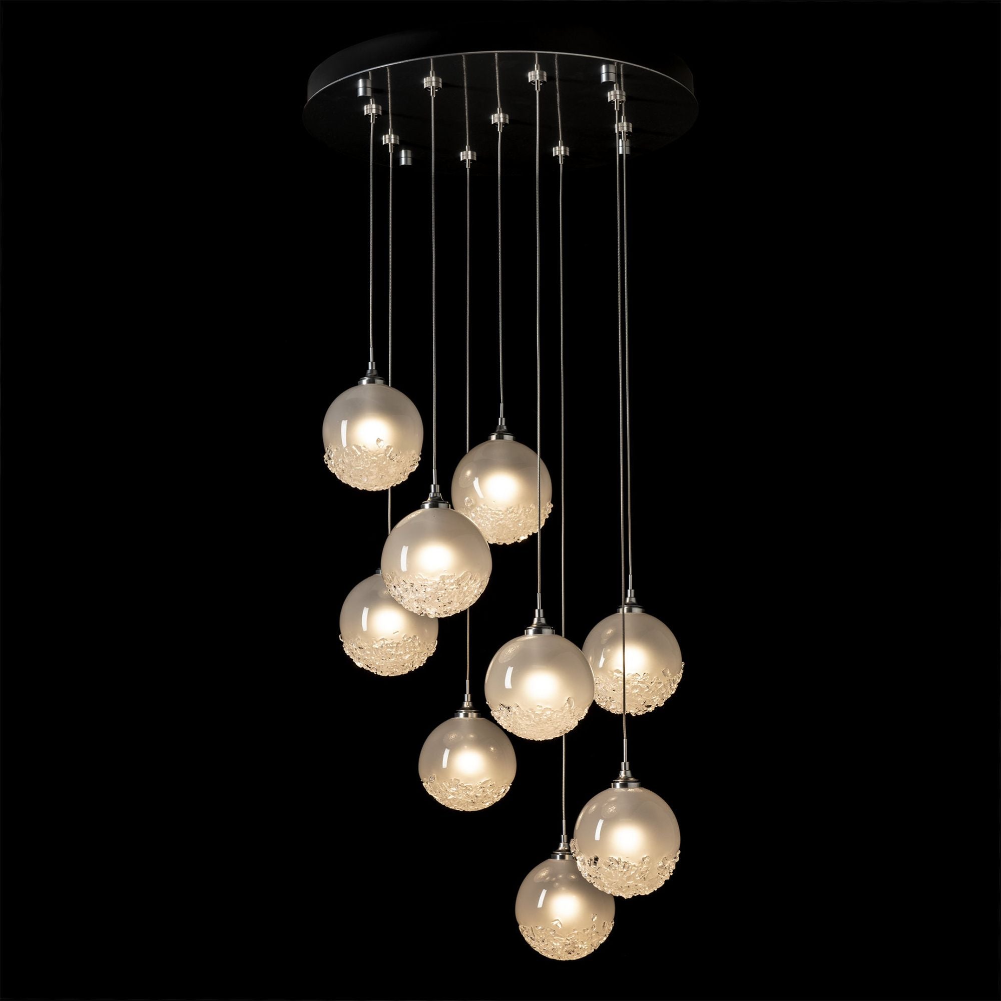 Fritz Globe 9-Light Pendant 9-Light Frosted Glass (FD) in Sterling