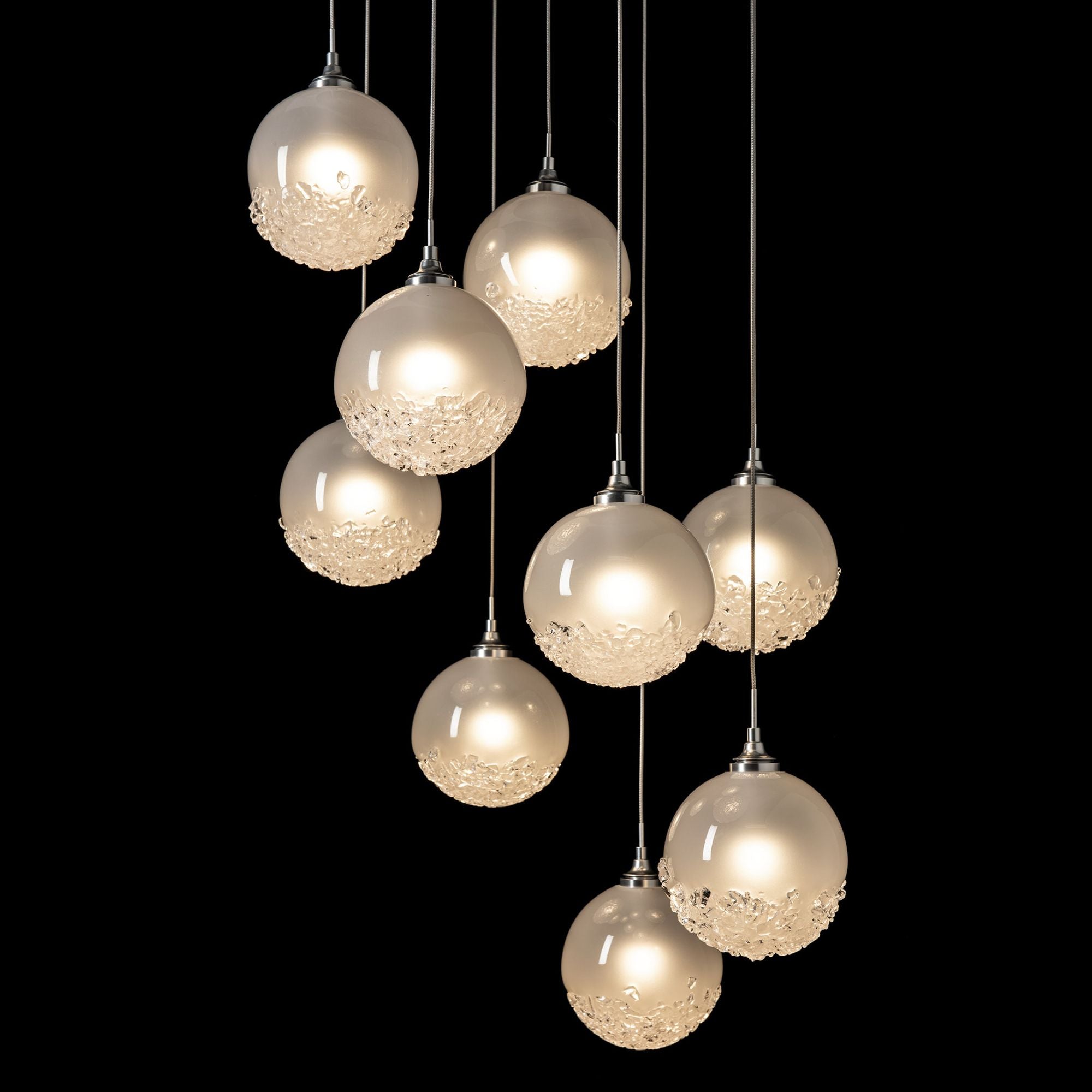 Fritz Globe 9-Light Pendant 9-Light Frosted Glass (FD) in Sterling