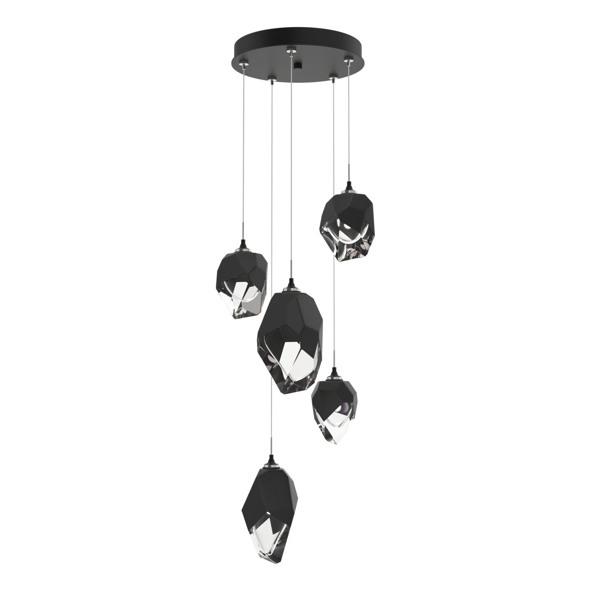 Chrysalis 5-Light Mixed Crystal Pendant 5-Light Black Crystal (BP) in Black