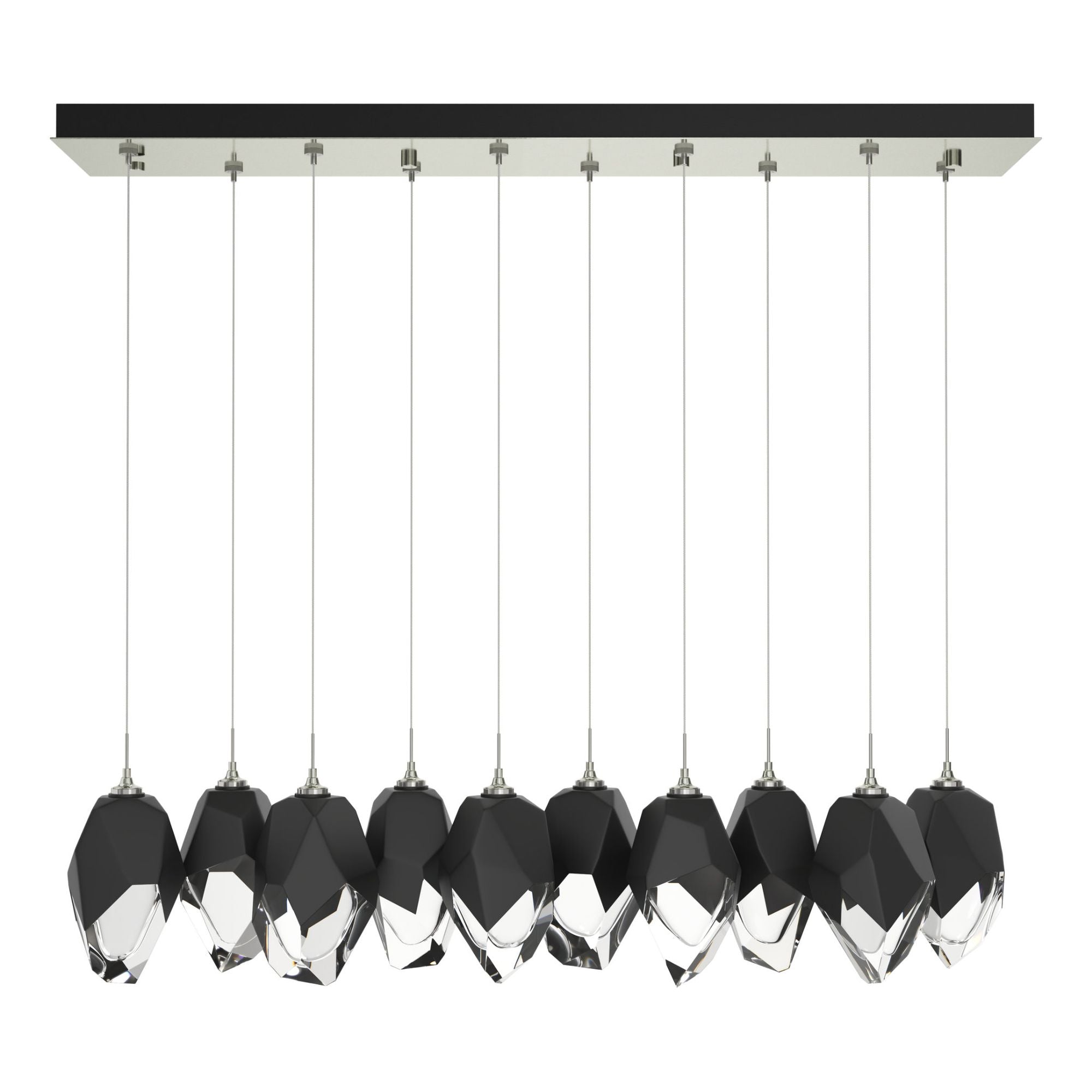 Chrysalis 10-Light Large Crystal Pendant 10-Light Black Crystal (BP) in Sterling