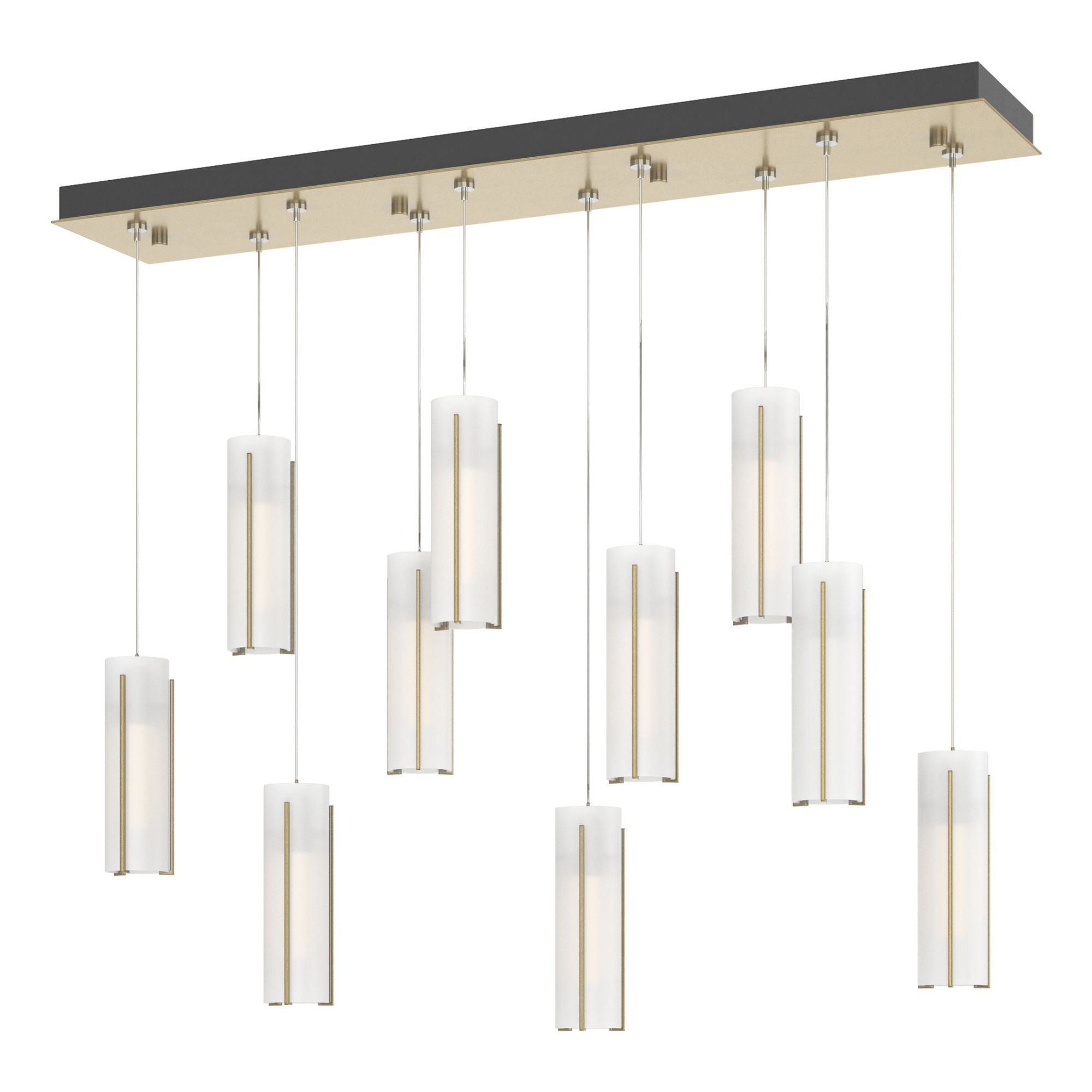 Exos Glass 10-Light Pendant 10-Light Opal Glass (GG) in Modern Brass