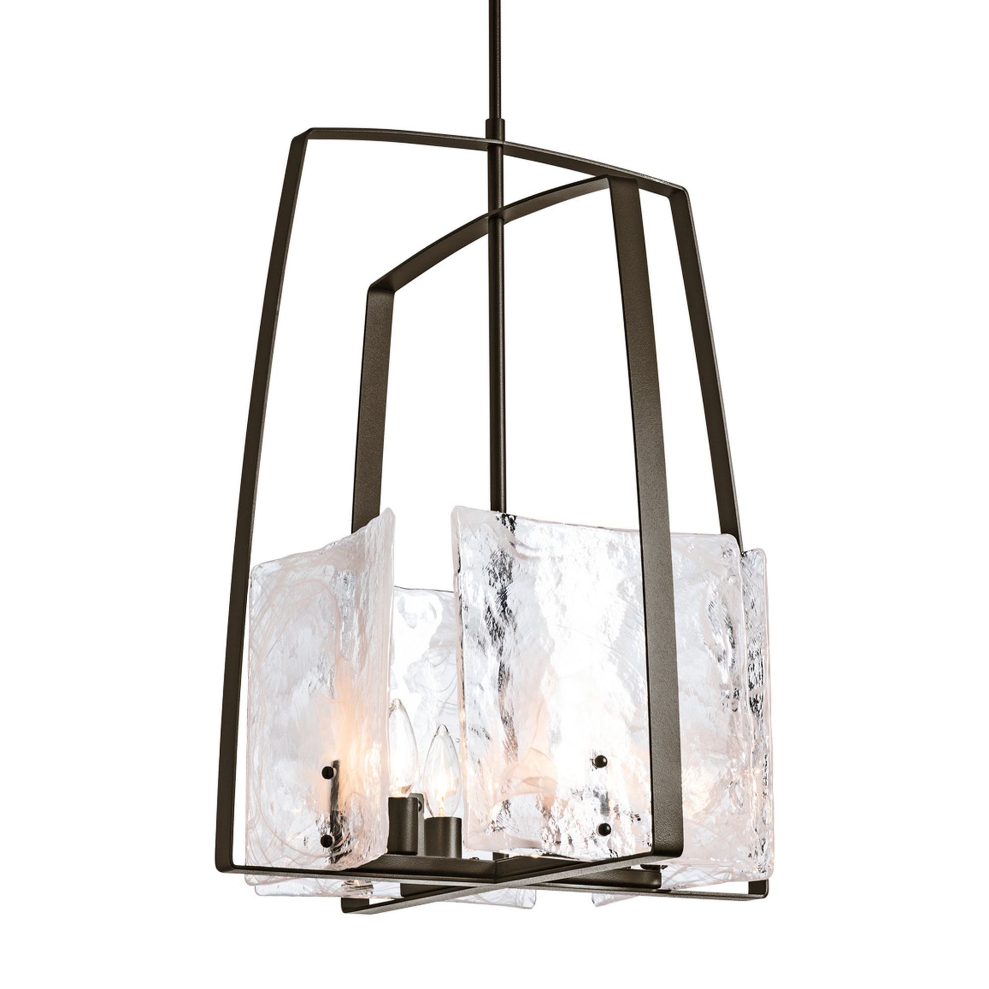 Arc Pendant 4-Light White Swirl Glass (YR) in Oil Rubbed Bronze