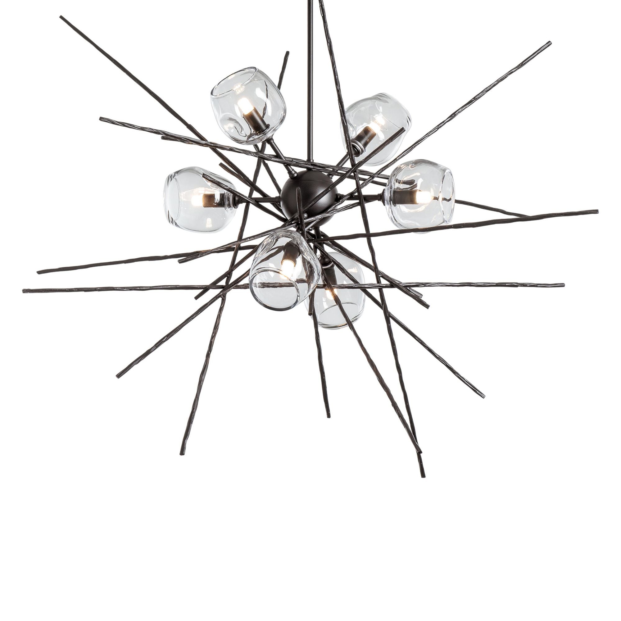 Griffin Starburst Pendant 6-Light Clear Glass (ZM) in Dark Smoke