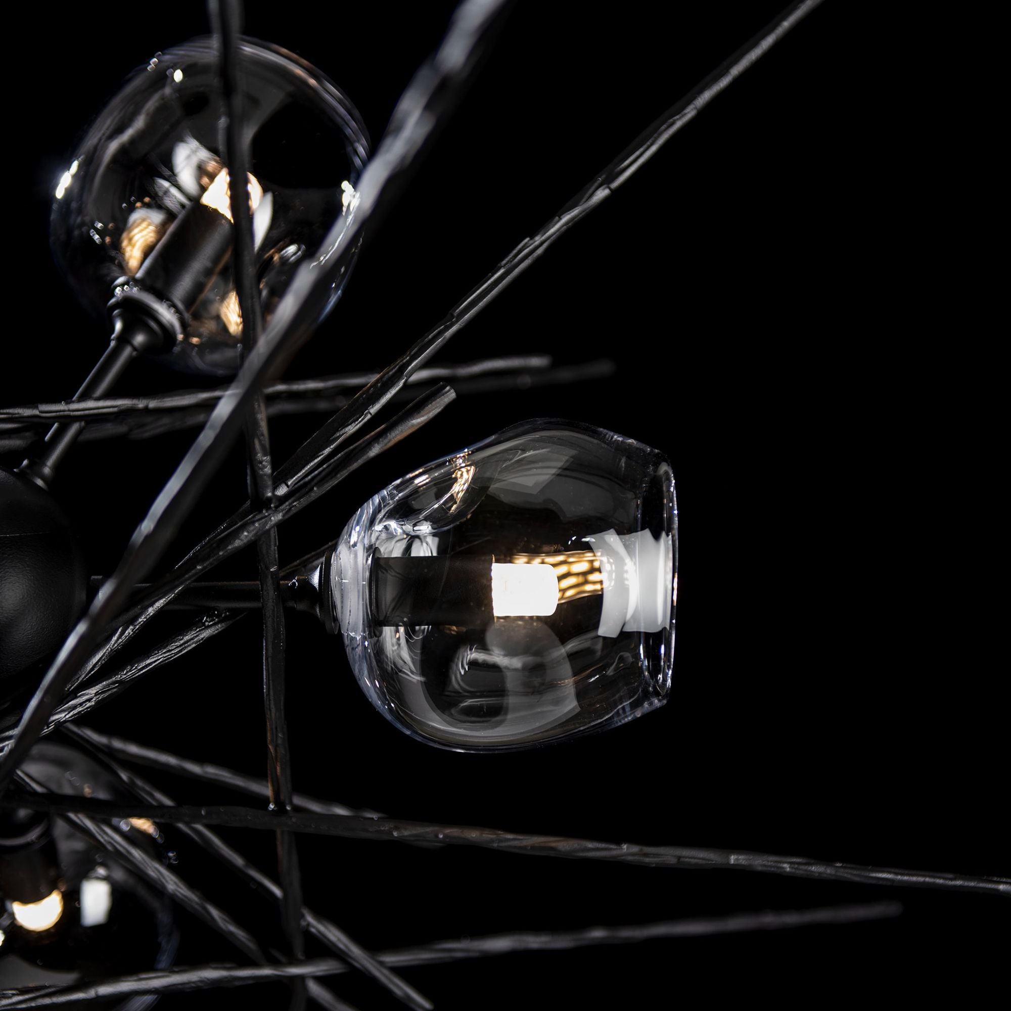 Griffin Starburst Pendant 6-Light Clear Glass (ZM) in Black
