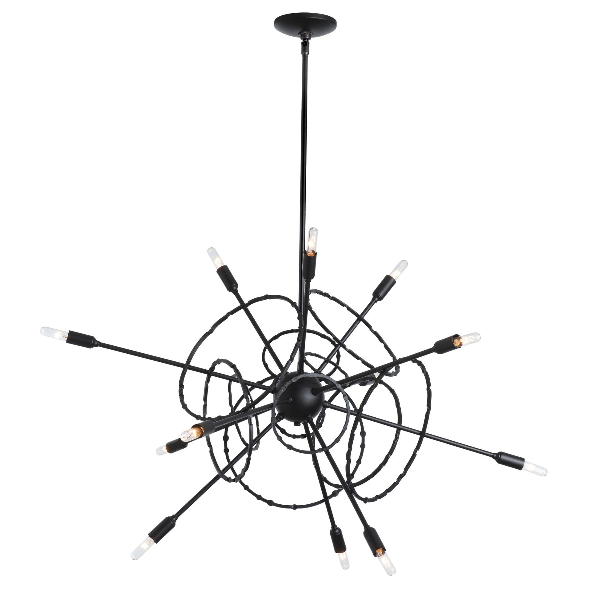 Olympus 12-Light Starburst Pendant 12-Light in Black