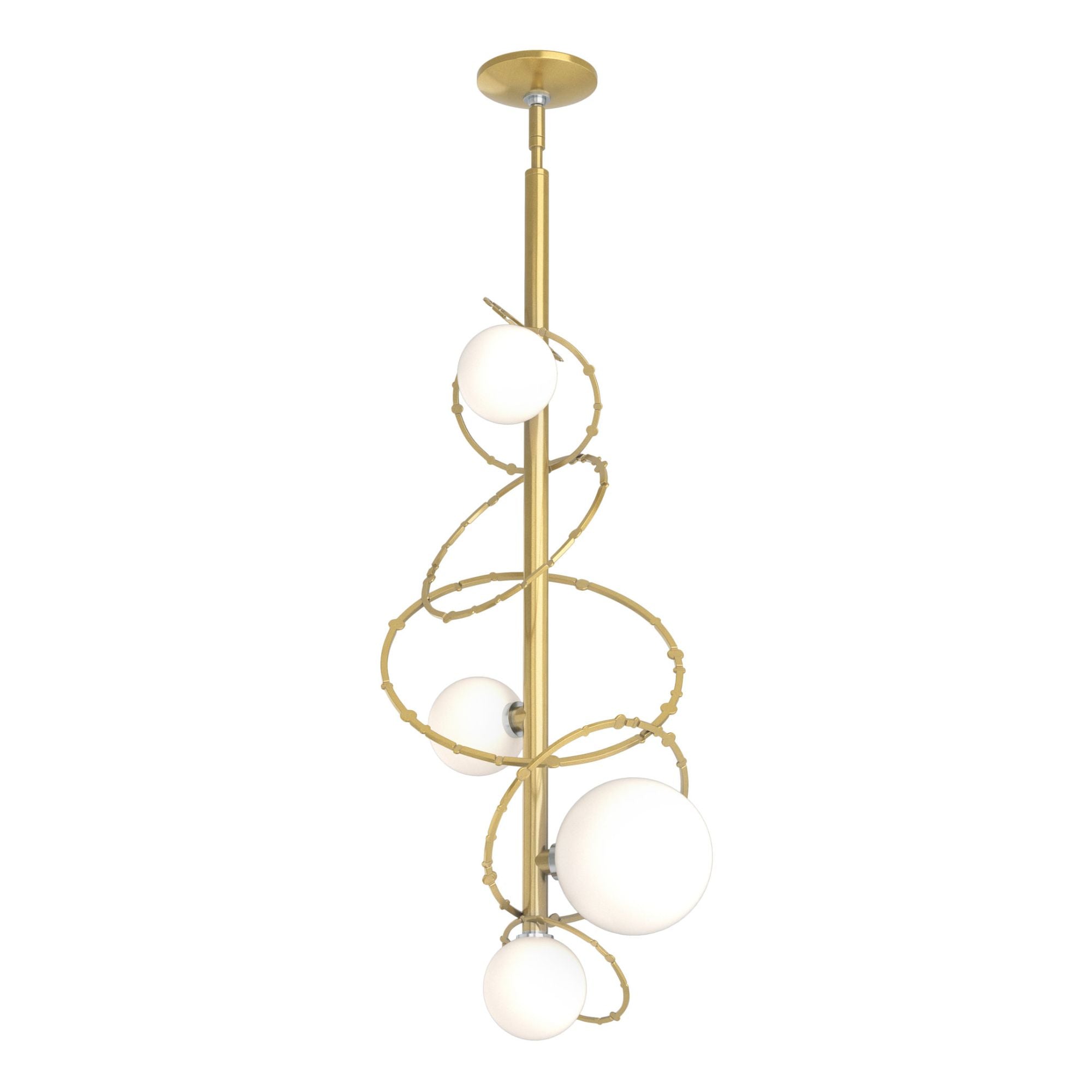 Olympus Vertical Pendant 4-Light Opal Glass (GG) in Modern Brass