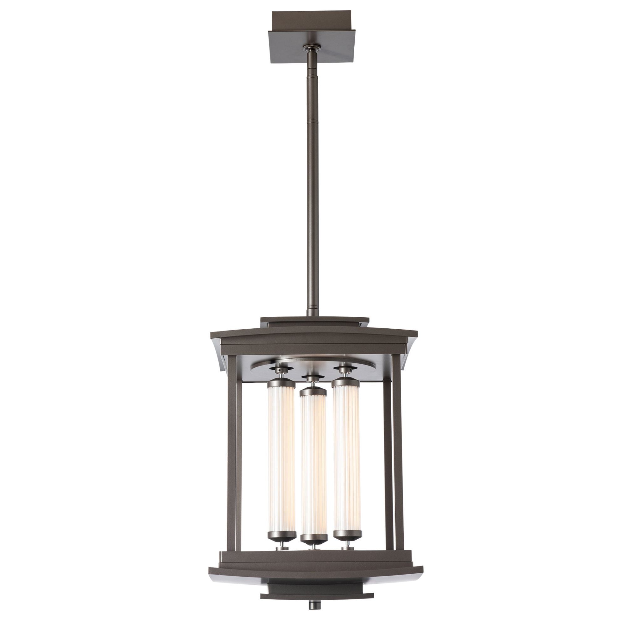 Athena 3-Light LED Lantern LED Clear Glass (ZM) in Dark Smoke