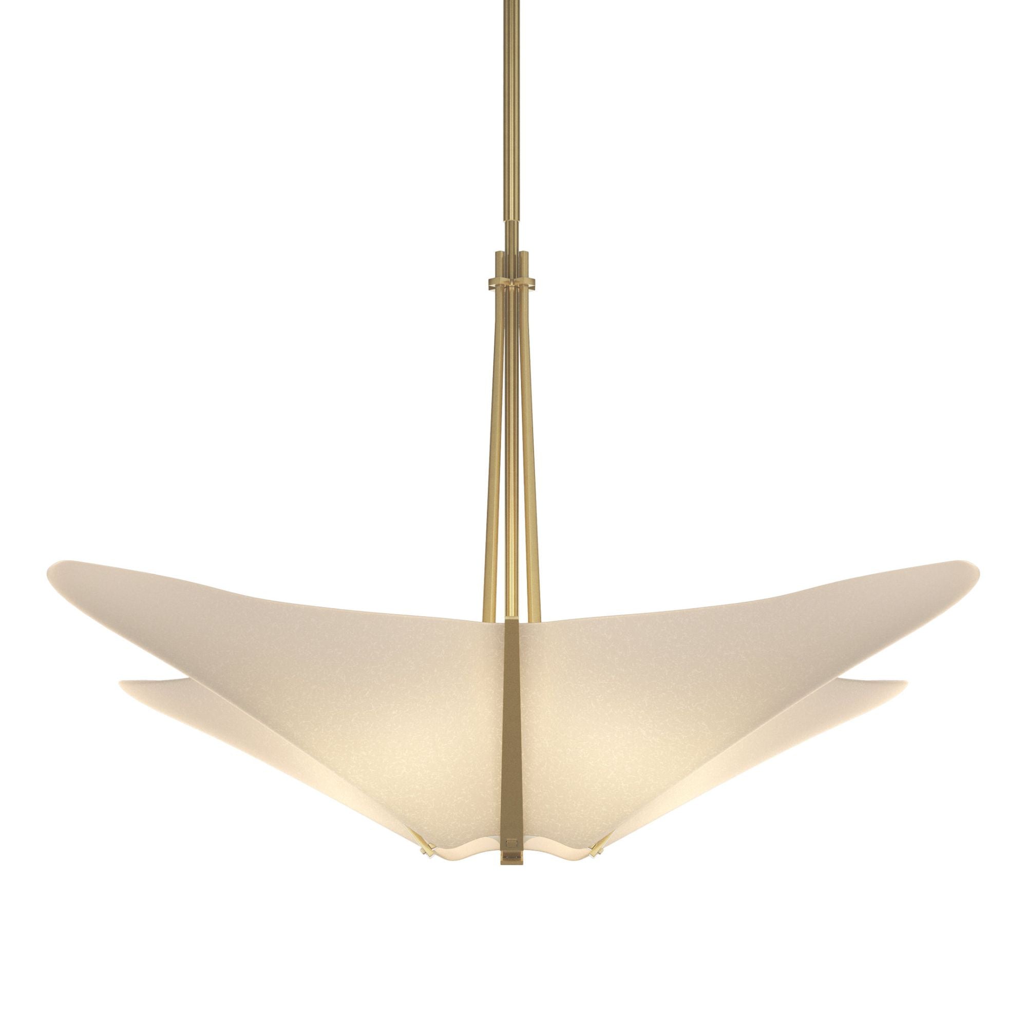 Kirigami 4 Light Pendant 4-Light Spun Frost (SH) in Modern Brass