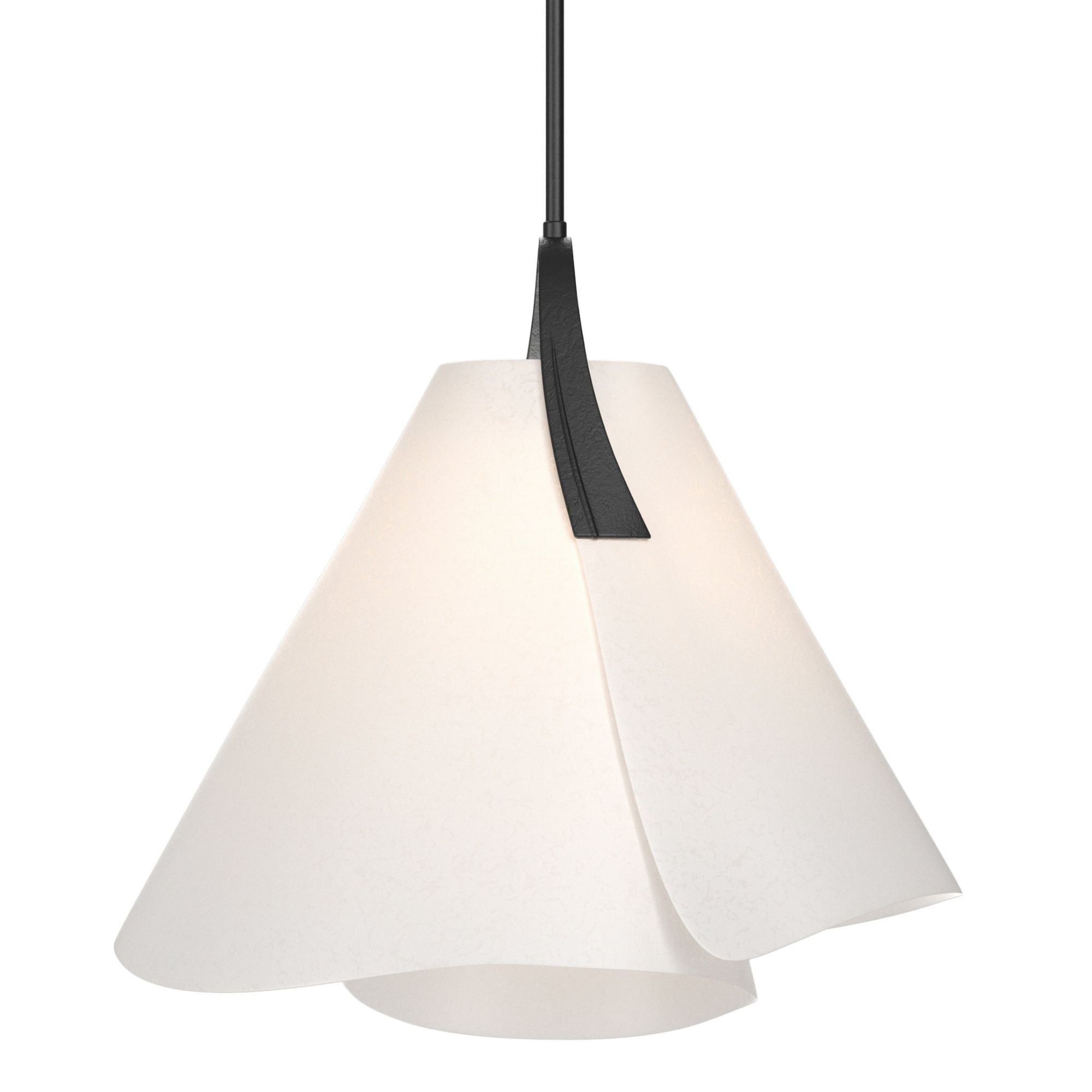 Mobius Small Pendant 1-Light Spun Frost (SH) in Black