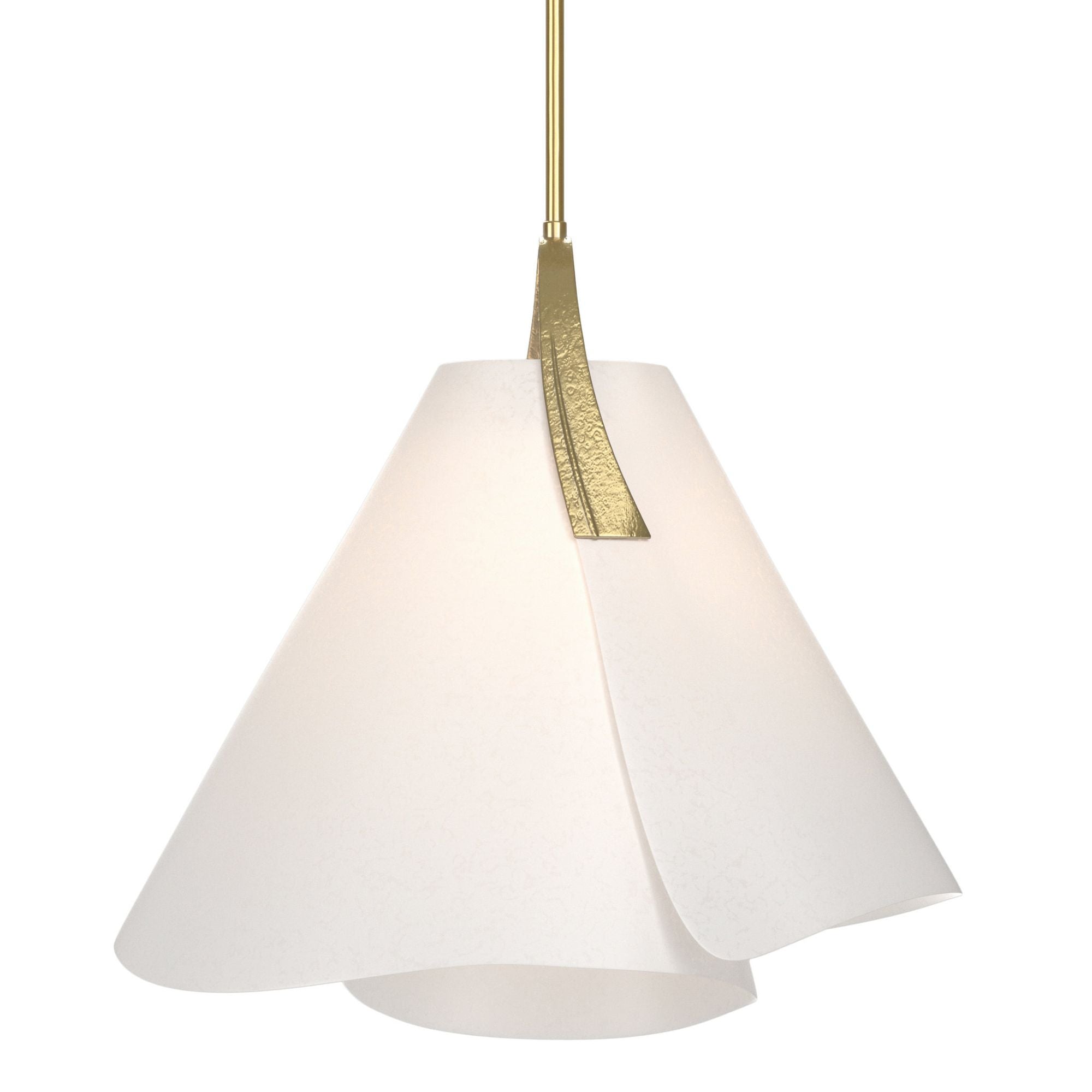 Mobius Small Pendant 1-Light Spun Frost (SH) in Modern Brass