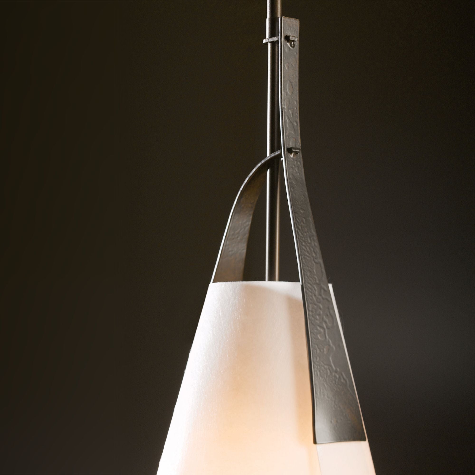 Mobius Tall Pendant 1-Light Spun Frost (SH) in Dark Smoke