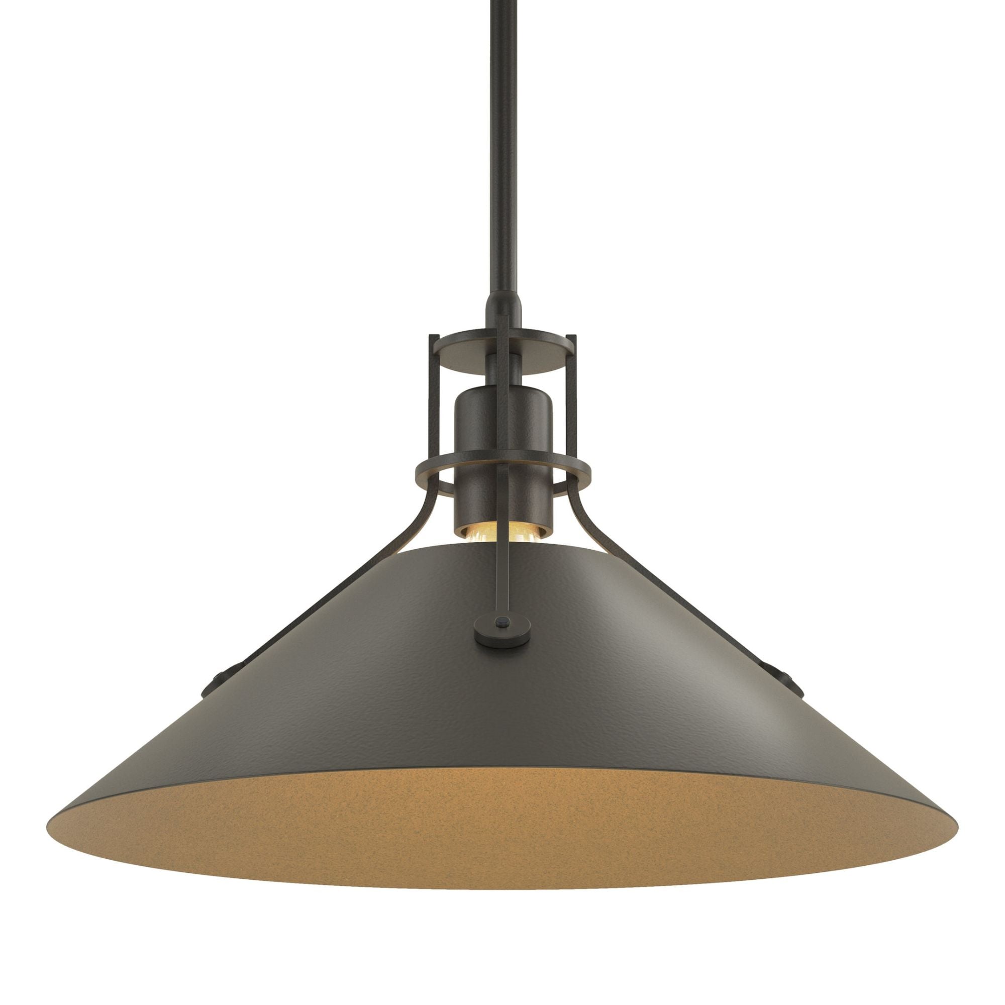 Henry Medium Steel Shade Pendant 1-Light Black Accent in Black