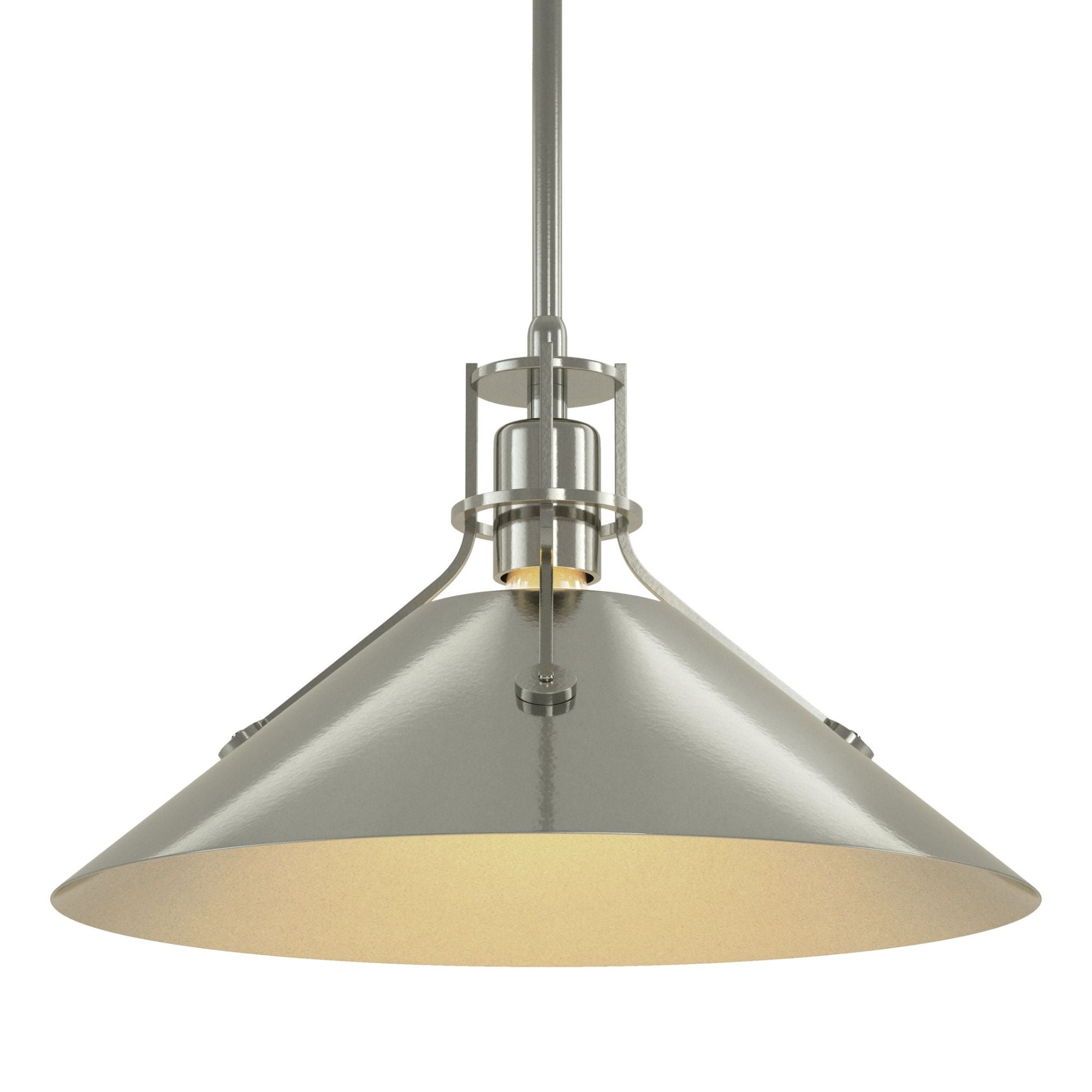 Henry Medium Steel Shade Pendant 1-Light Sterling Accent in Sterling