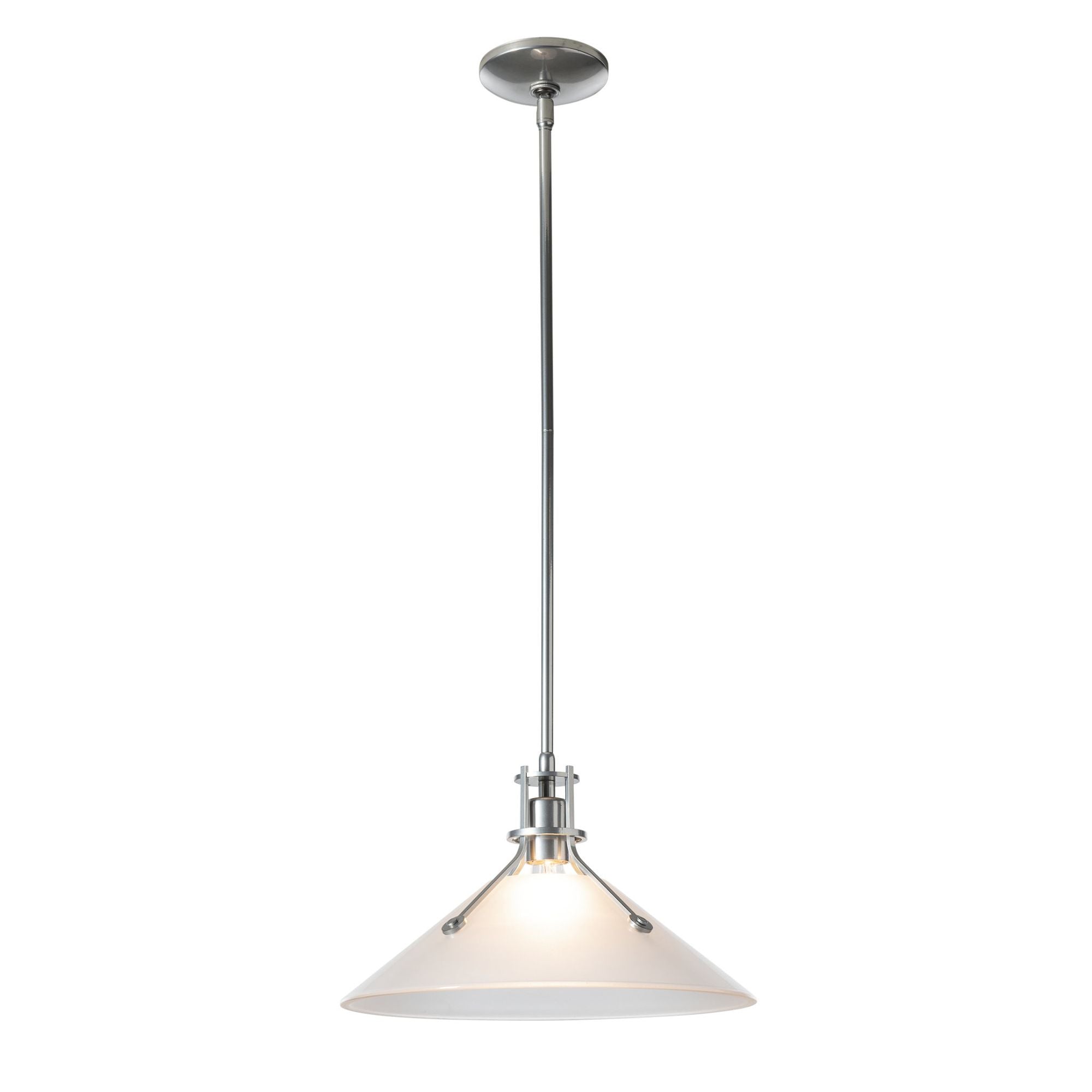 Henry Medium Frosted Glass Shade Pendant 1-Light Frosted Glass (FD) in Sterling