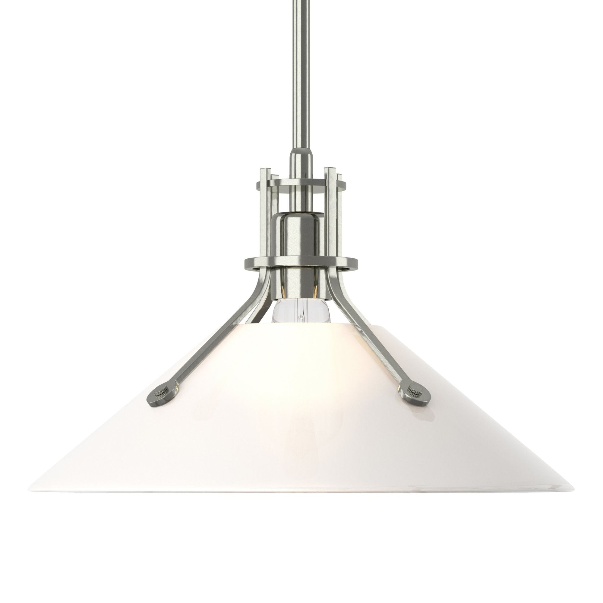 Henry Medium Frosted Glass Shade Pendant 1-Light Frosted Glass (FD) in Sterling