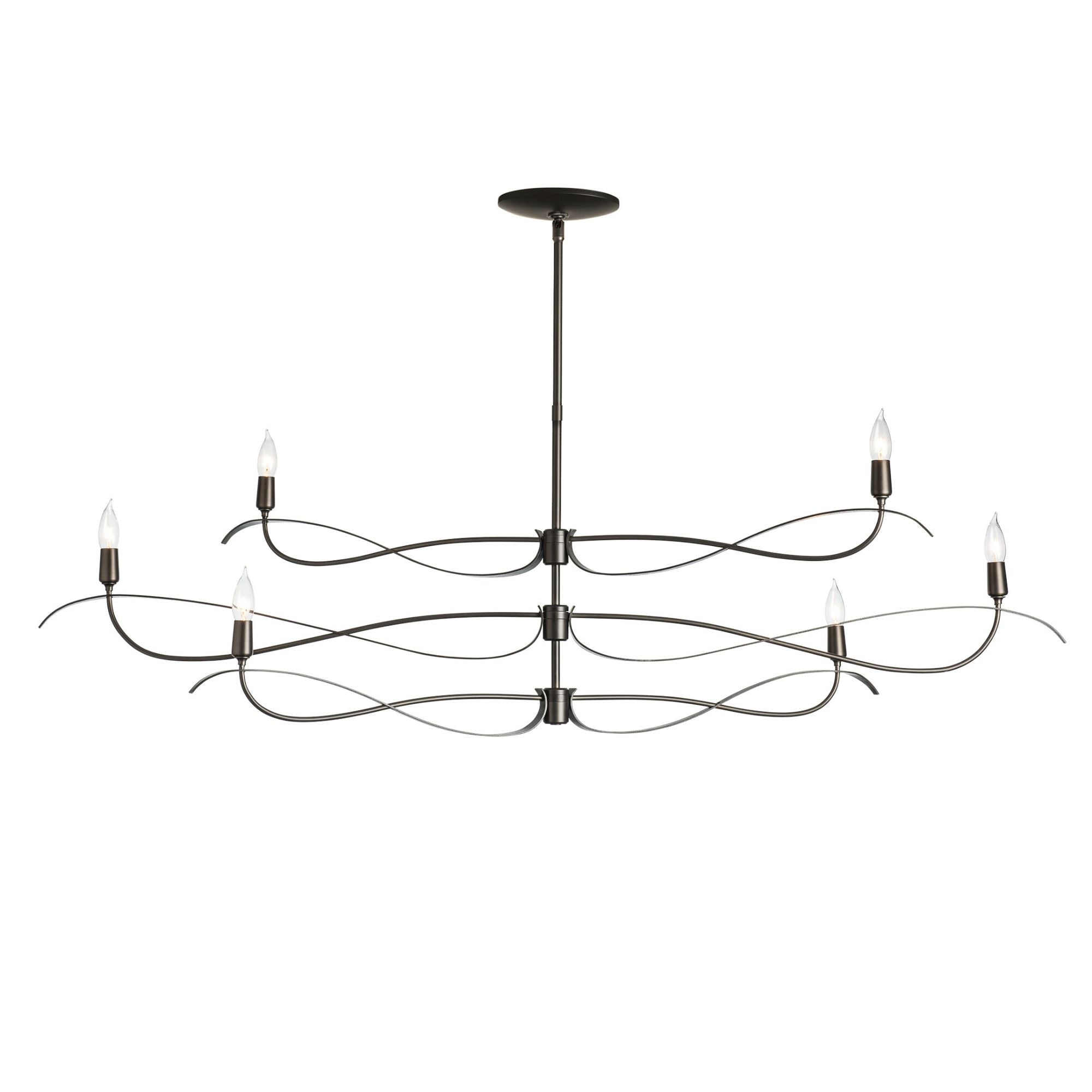 Willow 6-Light Large Chandelier 6-Light in Dark Smoke