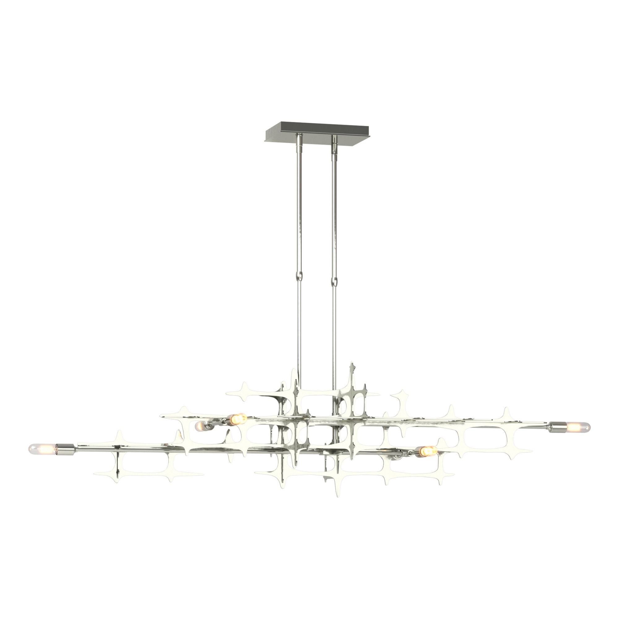 Grid Pendant 6-Light in Sterling